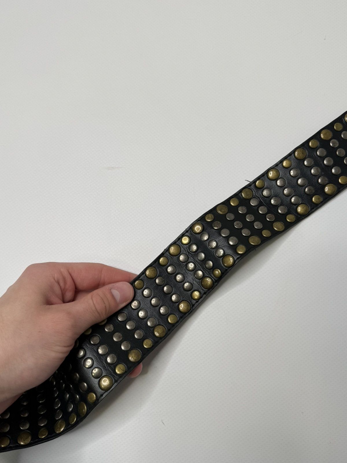 Vintage Vintage avant garde black leather studded belt swag if6was9 Size ONE SIZE - 3 Thumbnail