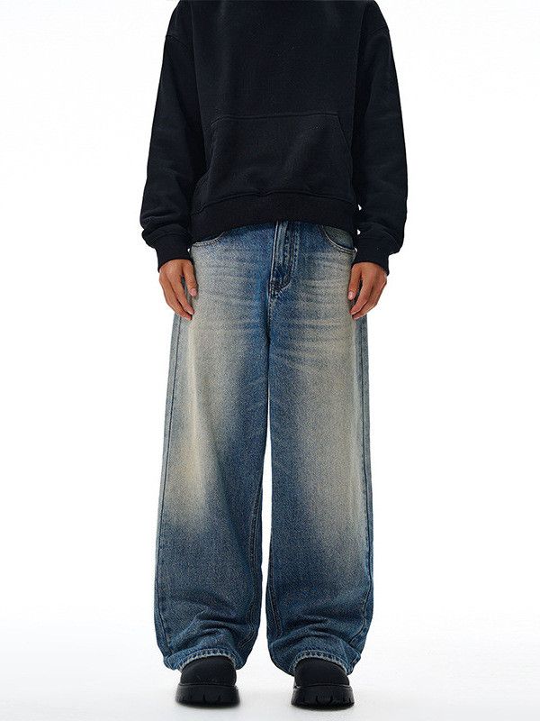 Japanese Brand American retro street cleanfit straight leg gradient jeans Size US 32 / EU 48 - 1 Thumbnail