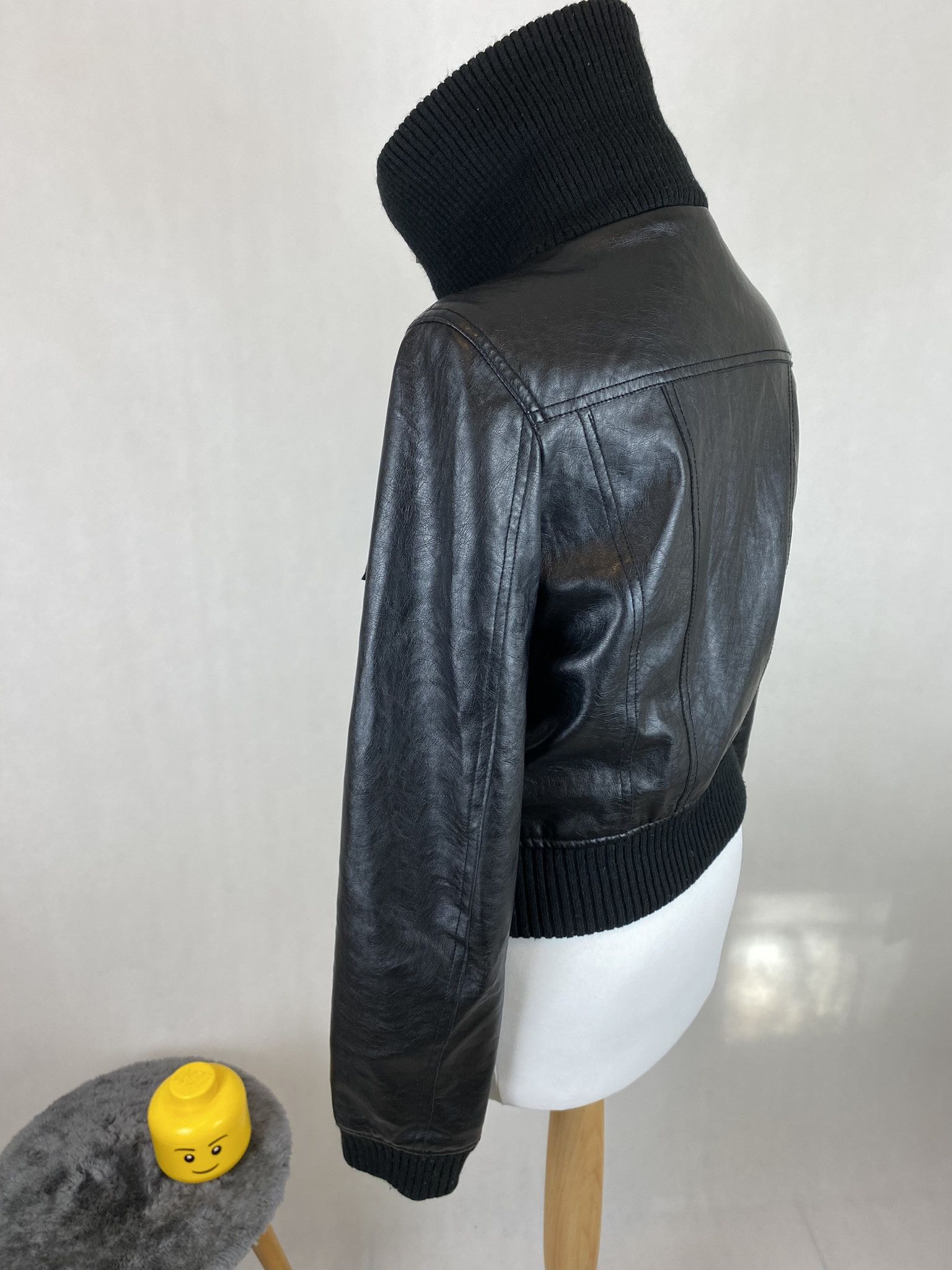 Vintage faux leather jacket big collar 2000s vibe Size L / US 10 / IT 46 - 5 Thumbnail