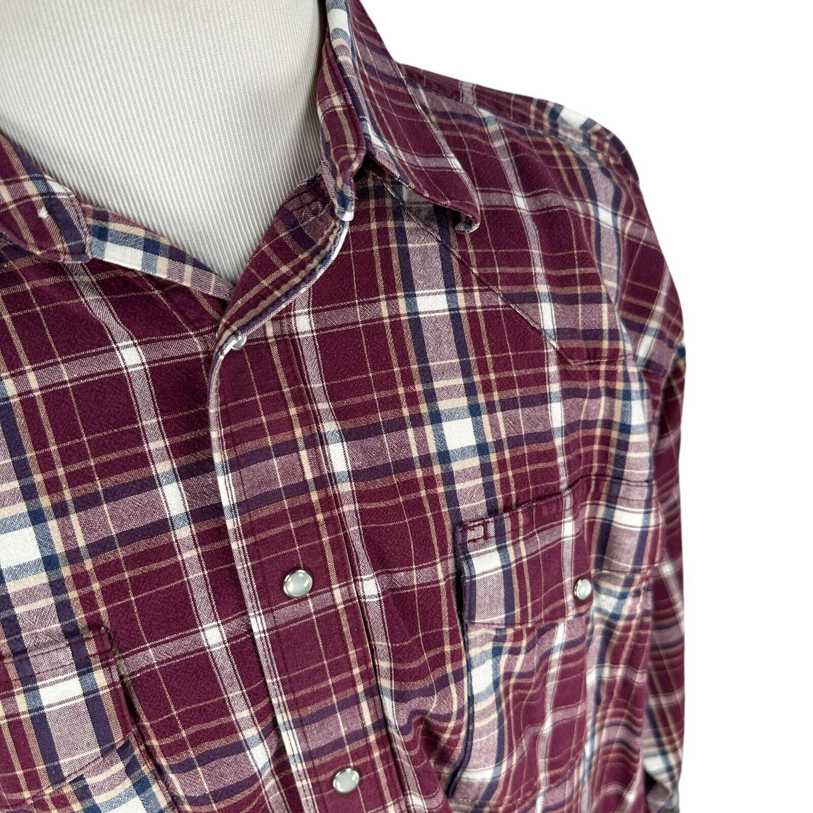 Wrangler Vintage Wrangler Western Shirt Mens 2XL XXL Red White Plaid Size US XXL / EU 58 / 5 - 2 Thumbnail