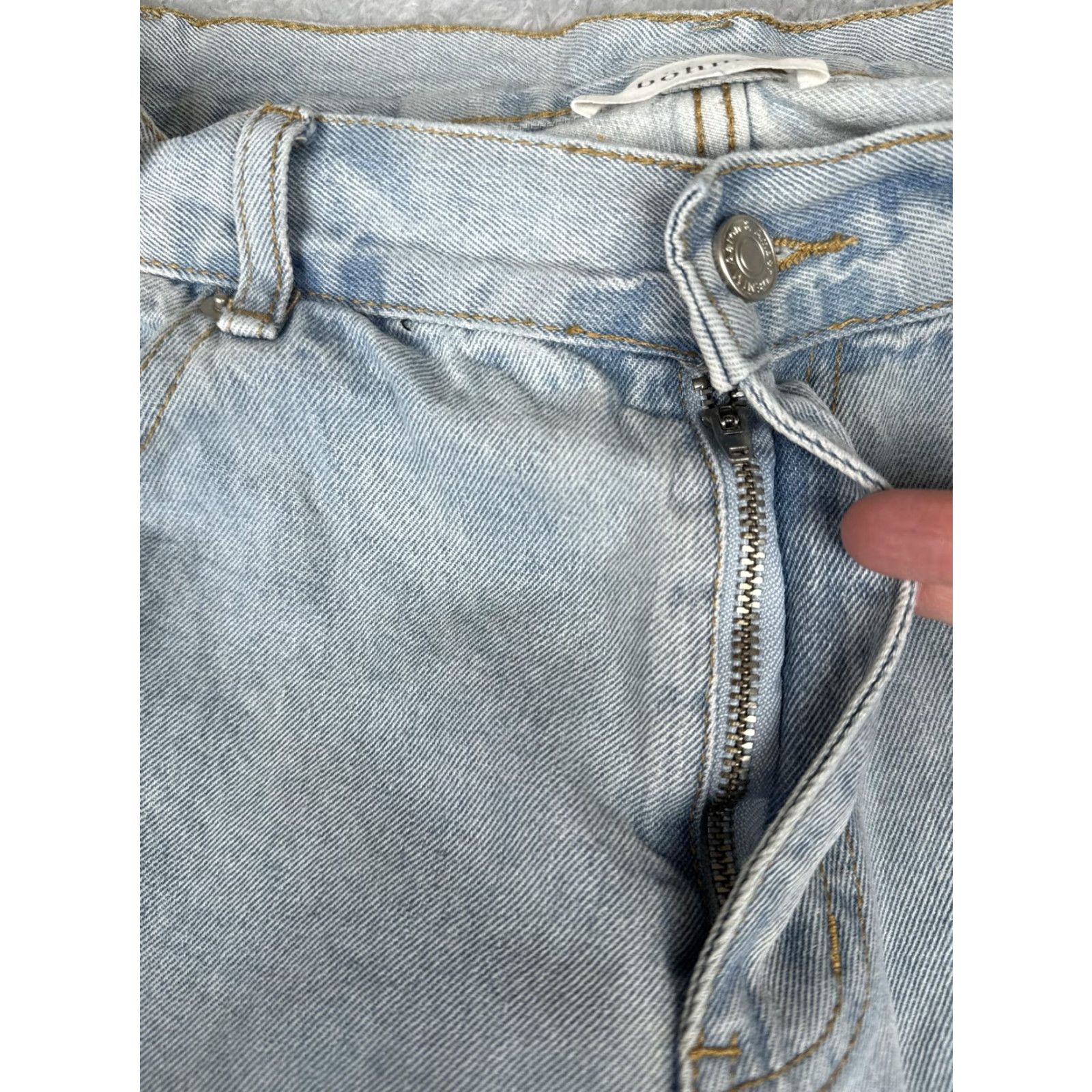 Vintage böhme Jeans Womens M Blue High Rise Wide Leg Relaxed Denim Light Wash 29x30 Jeans Womens M Blue Light Wash Wide-Leg Bohemian Vintage: No Size 32" / US 10 / IT 46 - 5 Thumbnail