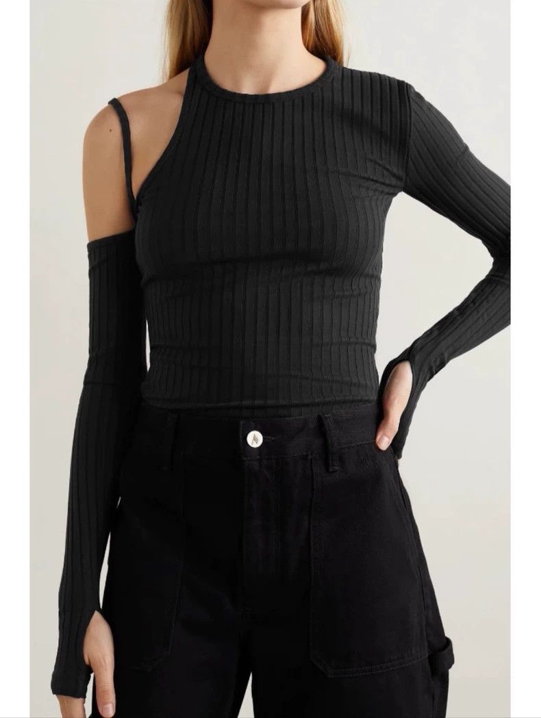 Helmut Lang Helmut Lang Asymmetric Cutout Top - dmc Size US XS / EU 42 / 0 - 1 Thumbnail