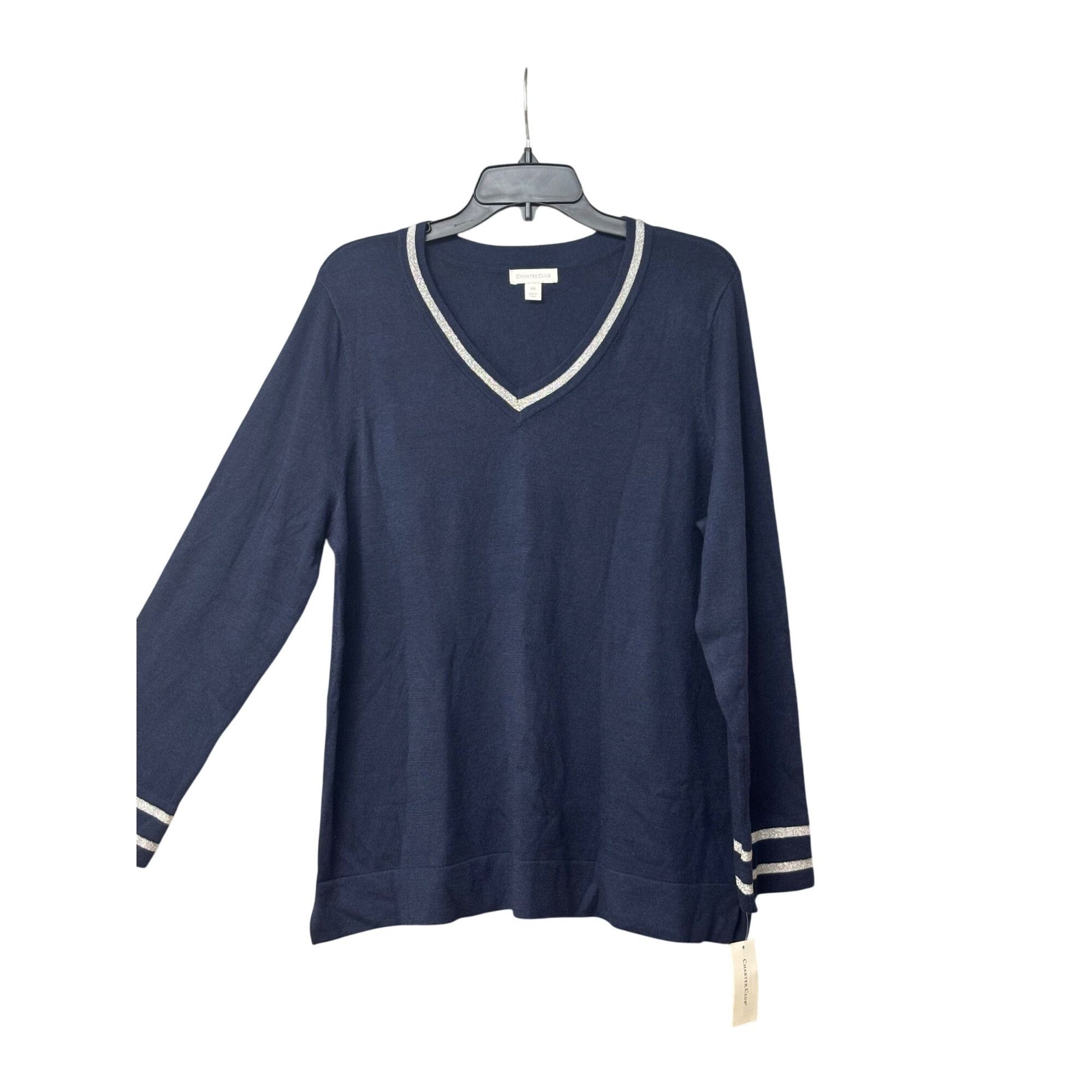 Charter Club Charter Club Metallic Trim Sweater, Intrepid Blue, Sz. XXL Size XXL / US 16-18 / IT 52-54 - 6 Thumbnail