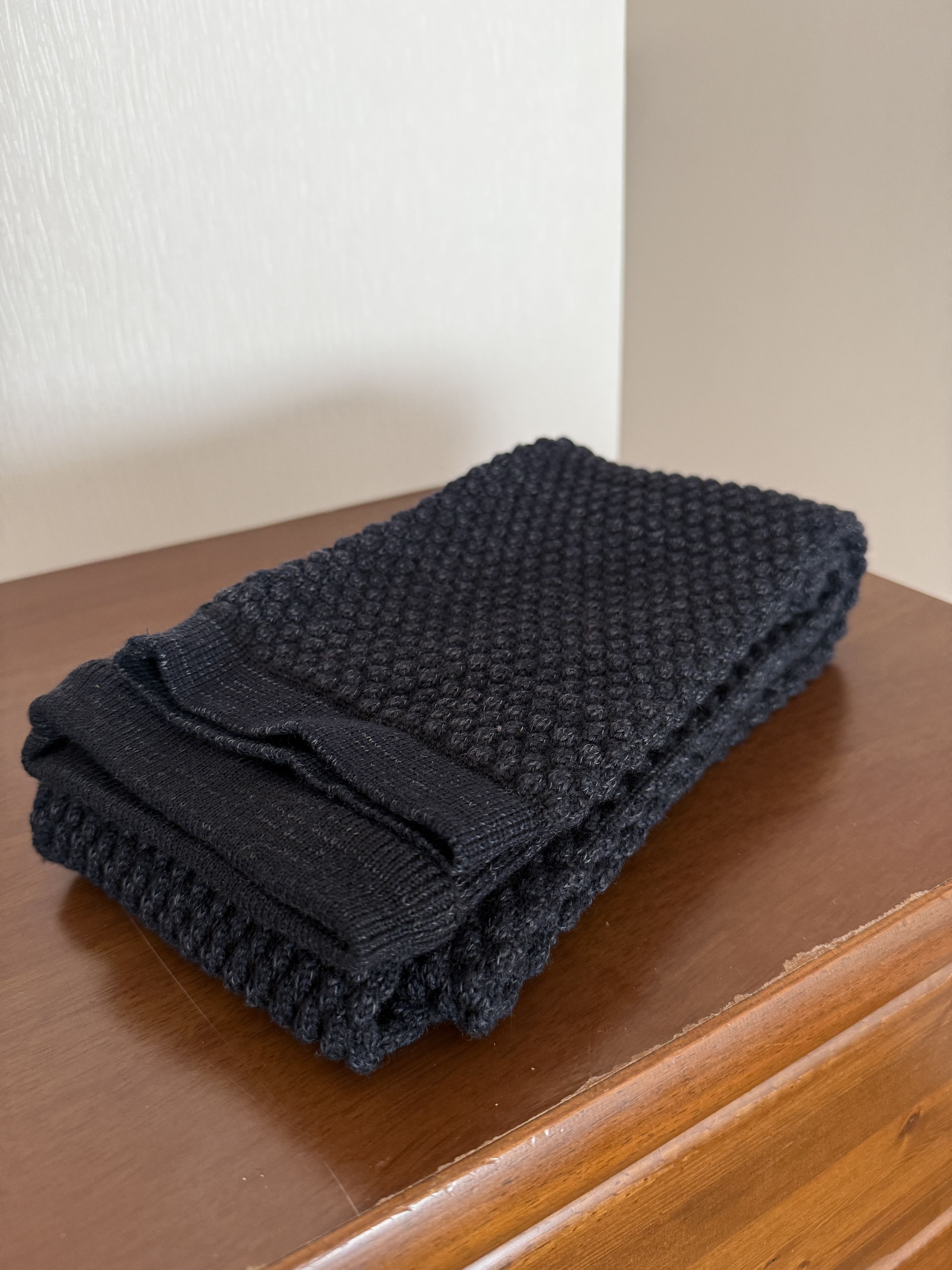 S.N.S. Herning SNS Herning Torso Scarf Black Wool Bubble Knit Size ONE SIZE - 2 Thumbnail