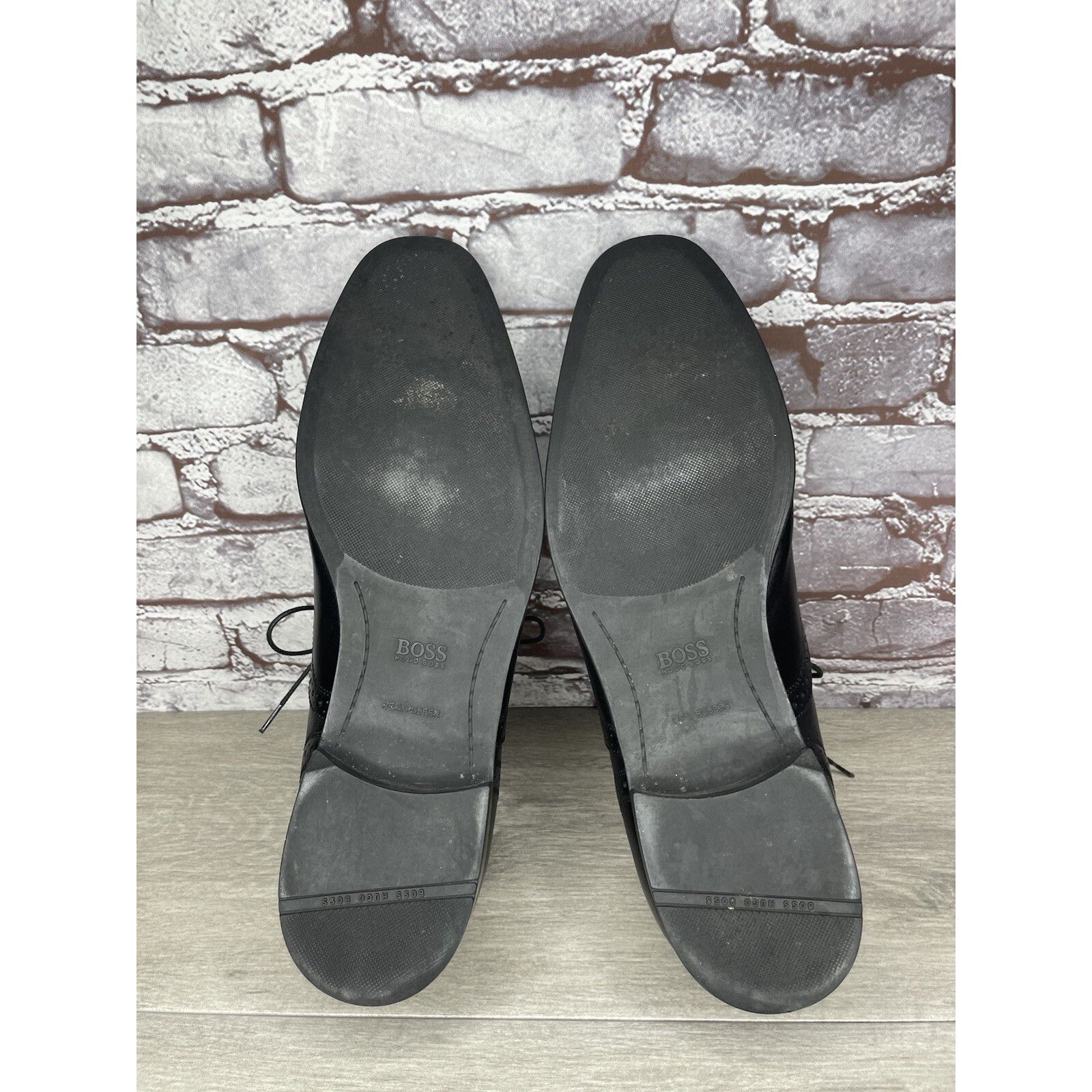 Hugo Boss Boss Hugo Boss Black Leather Wingtip Oxfords Dress Shoes Men Size US 12 / EU 45 - 20 Thumbnail