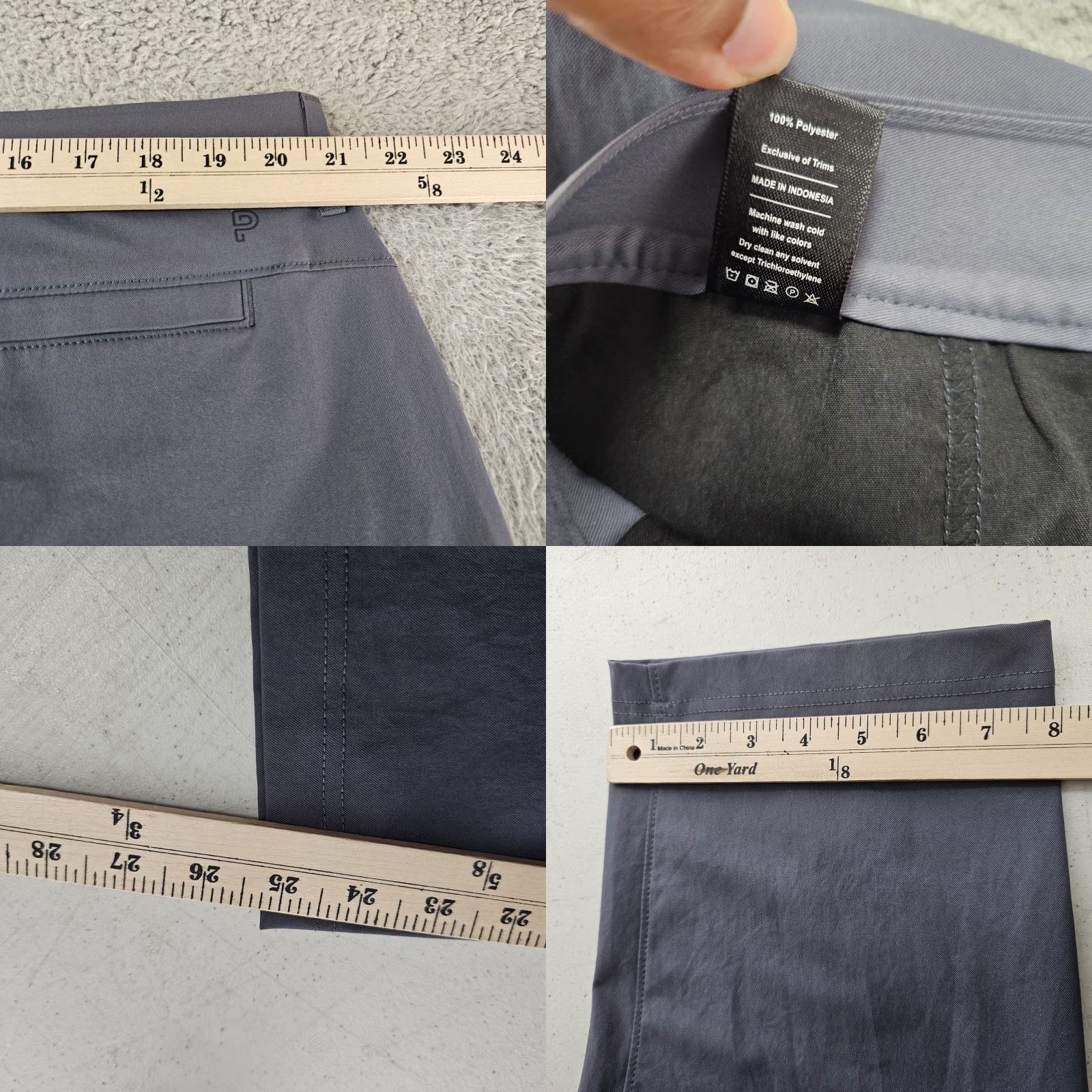 Vintage Public Rec Pants Mens 42x25 Slim Fit Polyester Travel Golf Stretch Breathable Pockets Wrinkle Resistant Lightweight Size US 42 / EU 58 - 8 Thumbnail