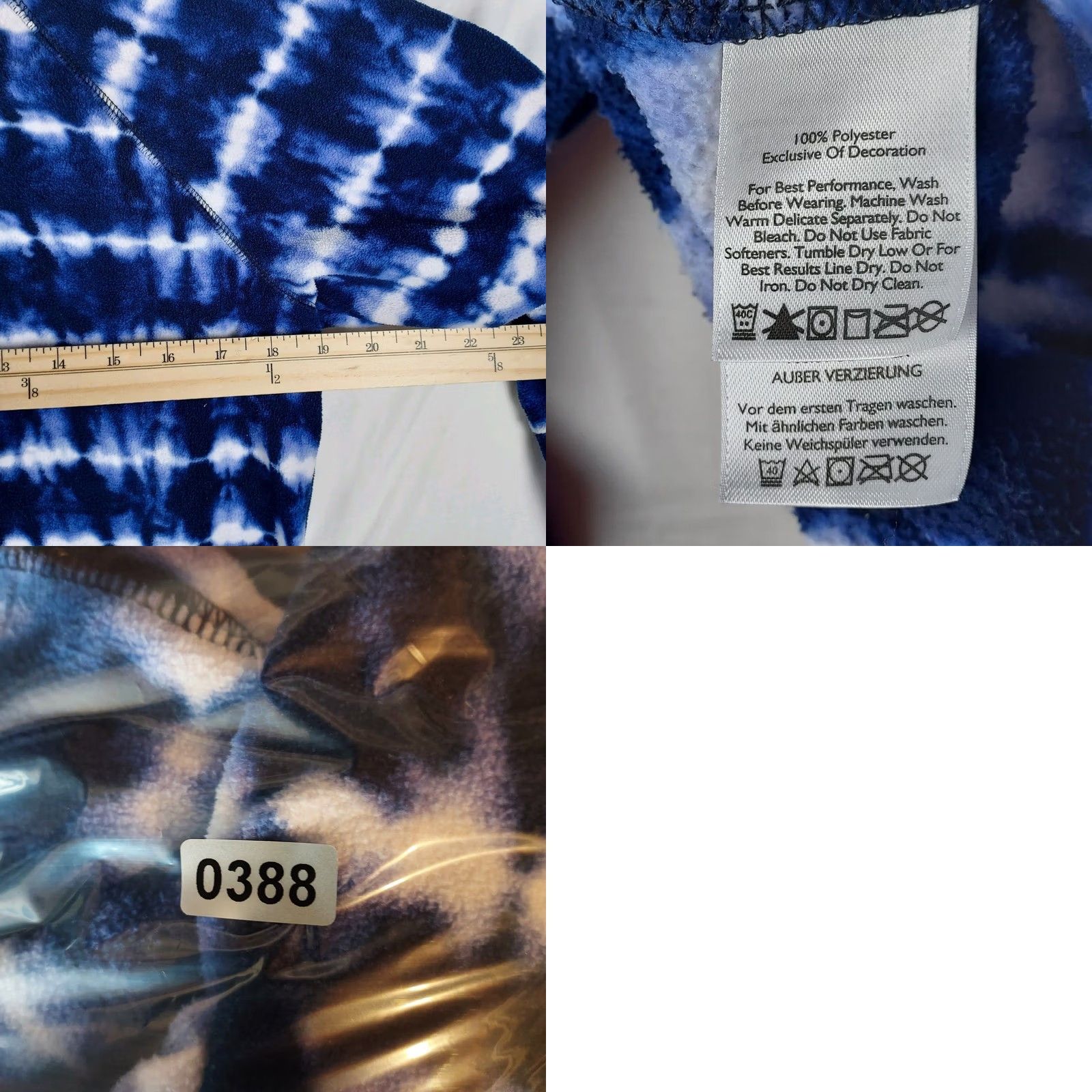 Eddie Bauer Eddie Bauer Womens Sweatshirt Tie Dye Fleece Pullover 1/4 Zip Blue White Small Regular Mens Women Girls None Size S / US 4 / IT 40 - 8 Thumbnail