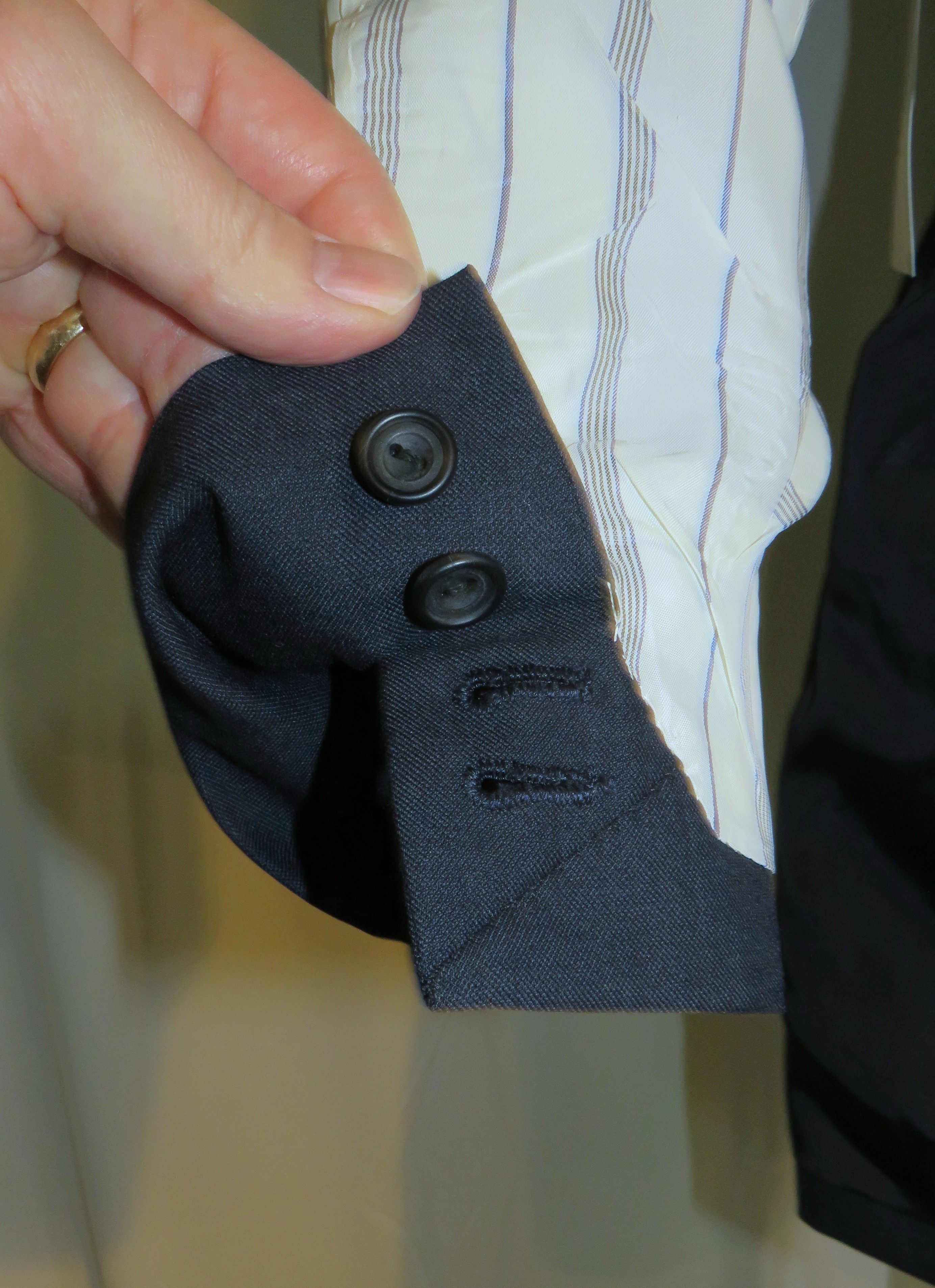 Henry Poole Savile Row Bespoke VTG Blue Hopsack Two Button Suit 40R Size 40R - 11 Thumbnail