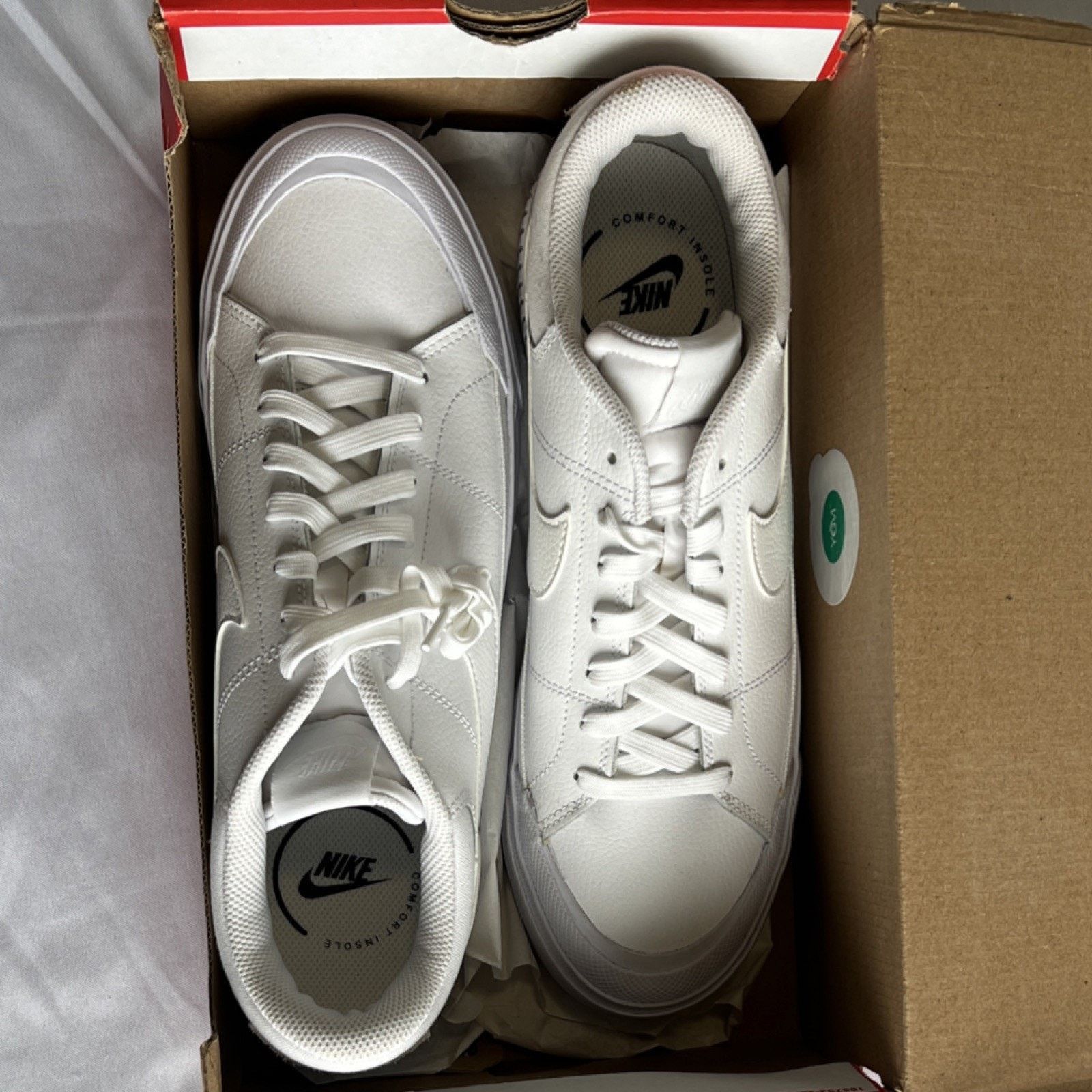 Nike Nike Court Legacy Lift White Hemp Men's Comfort Sneakers Size US 11.5 / EU 44-45 - 1 Thumbnail