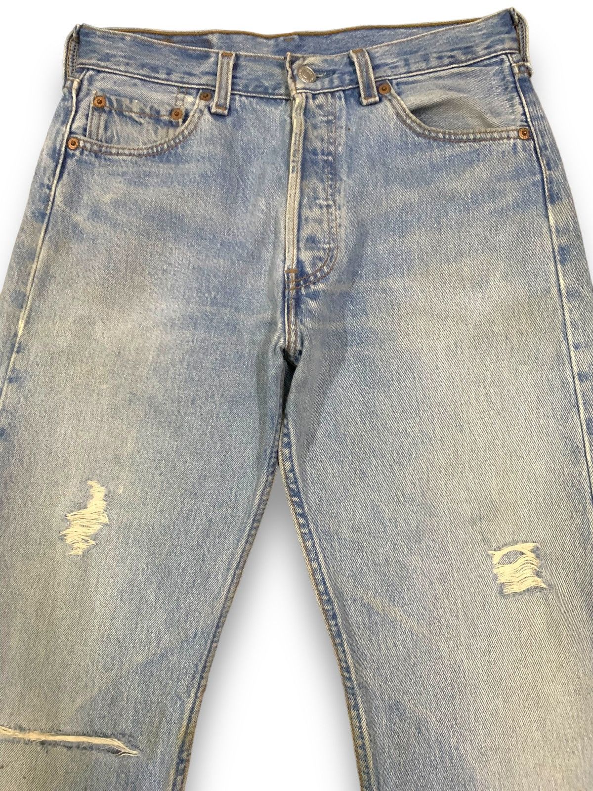 Levi's Vintage 90s Levis 501 Button Fly Mud Wash Distressed Jeans Size US 29 - 3 Thumbnail