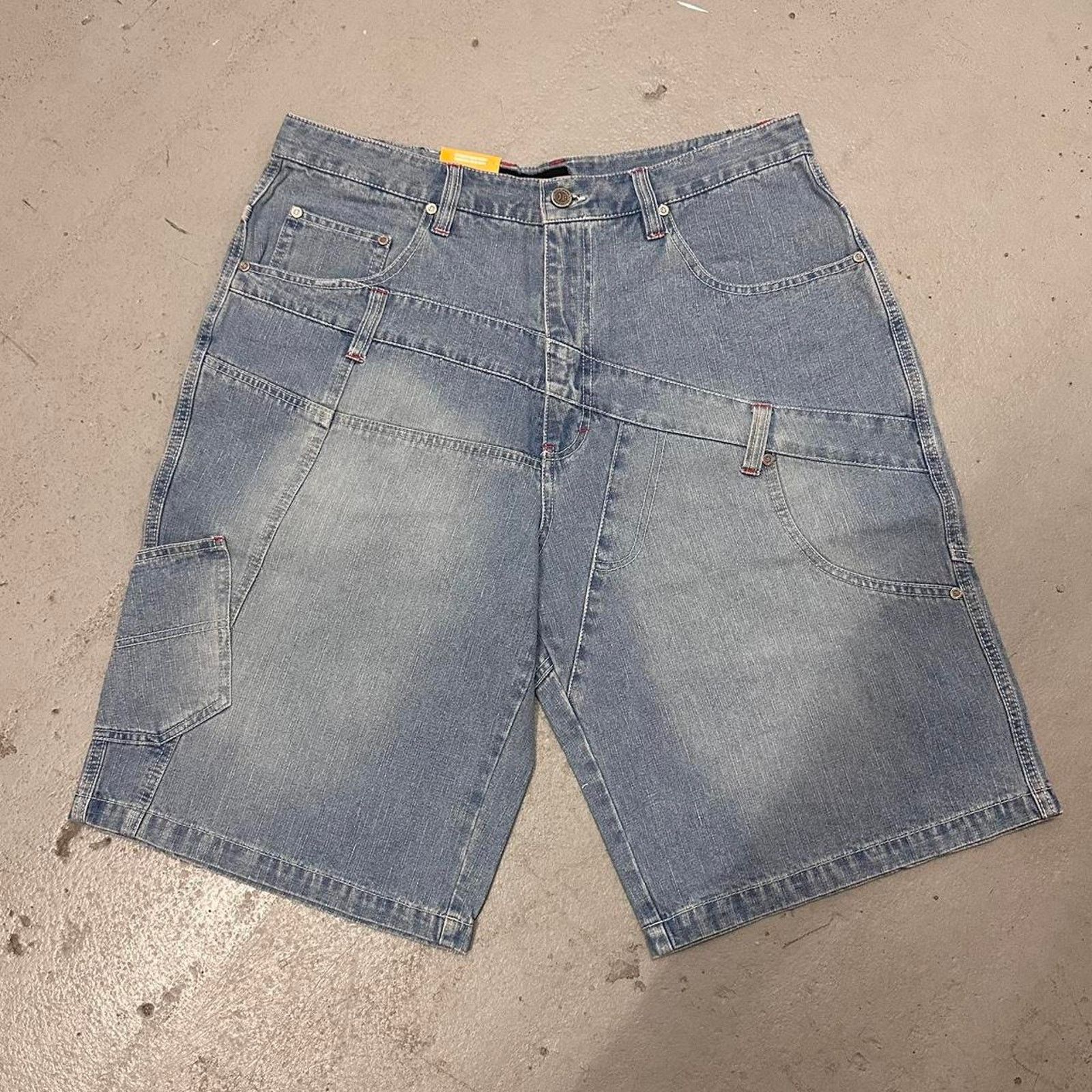 Vintage Vintage Baggy Y2k Urban Wide Leg DELF Wash Blue Short Men 36 Size US 36 / EU 52 - 1 Thumbnail