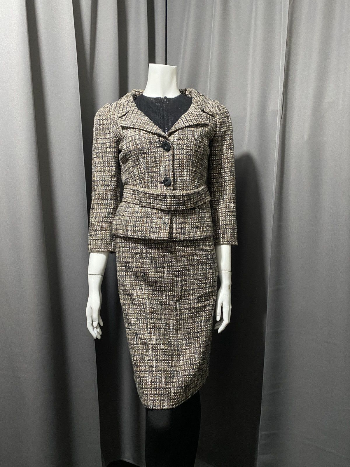 Valentino 2000s Valentino Roma Tweed Suit Set Size S / US 4 / IT 40 - 1 Thumbnail