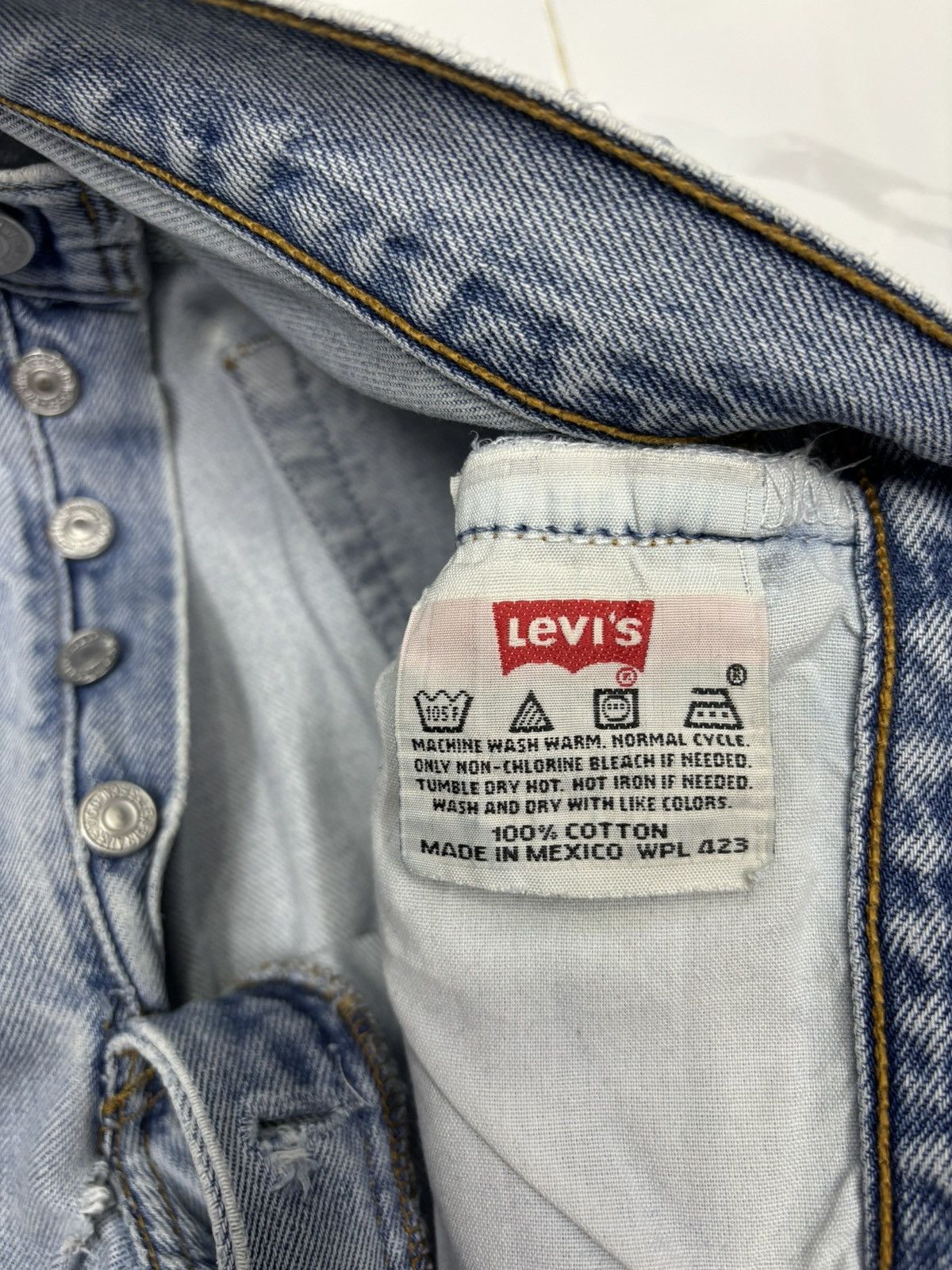 Levi's 🔥Vintage Levis 501 Blue Wash Distressed Denim Jeans Size US 30 / EU 46 - 13 Thumbnail