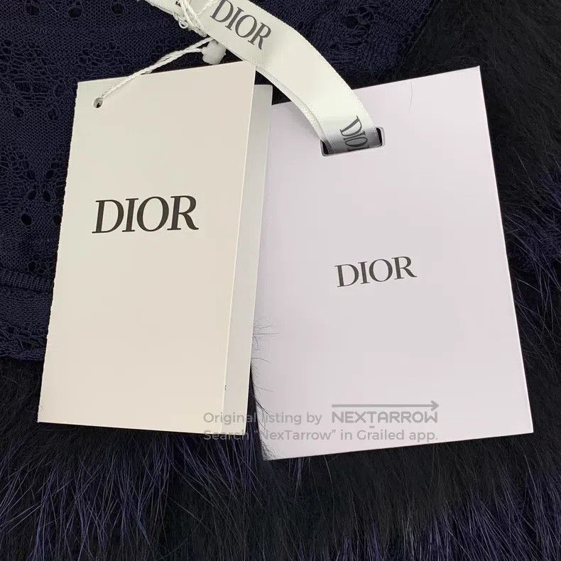 Dior Dior Dark blue fox fur round neck sleeveless dress Size S / US 4 / IT 40 - 7 Thumbnail
