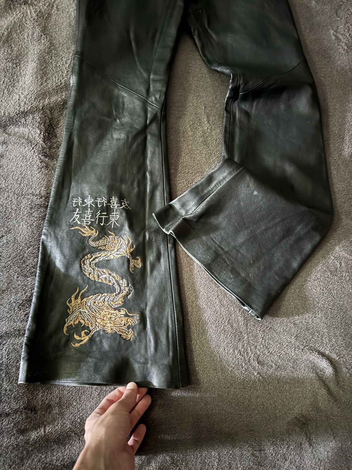 Japanese Brand Vintage Udekasi Leather woman's Flats pants tiger Size 34" / US 12 / IT 48 - 5 Thumbnail