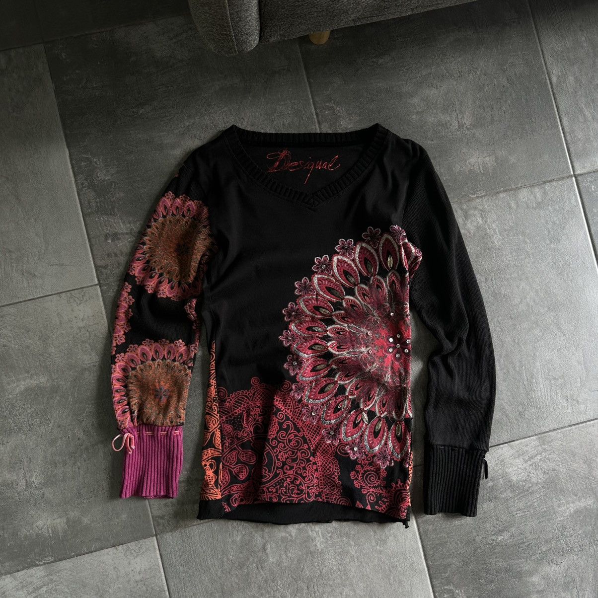 Desigual Vintage Desigual Knit Sweater Long-sleeve T-shirts Y2K 00s Size L / US 10 / IT 46 - 1 Thumbnail