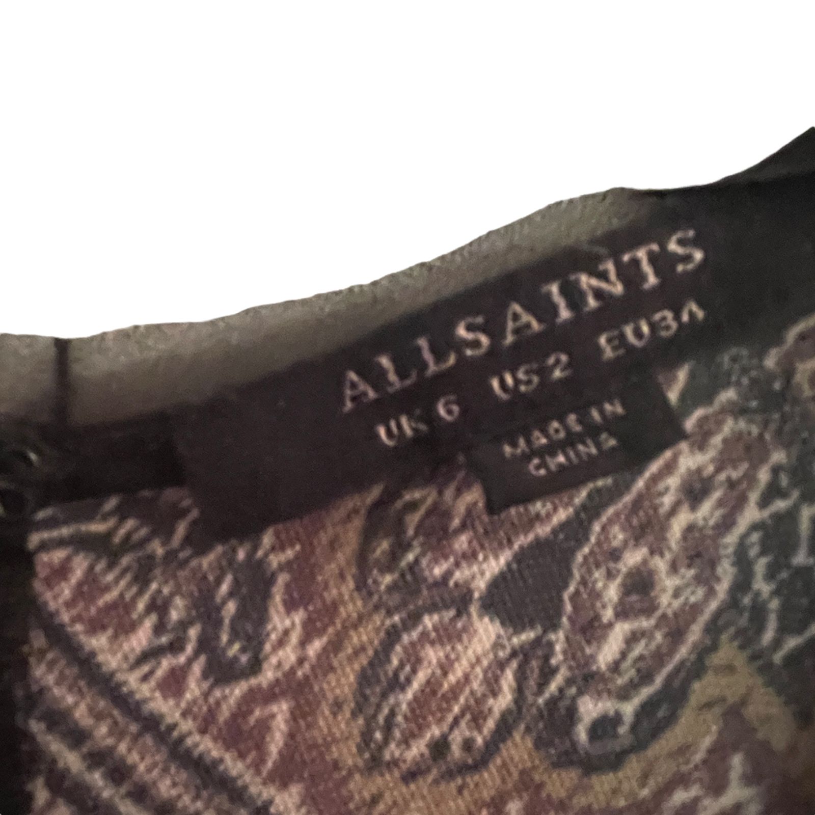 Allsaints All Saints Reid Scarf Playsuit Romper Purple Paisley Size 26" / US 2 / IT 38 - 5 Thumbnail