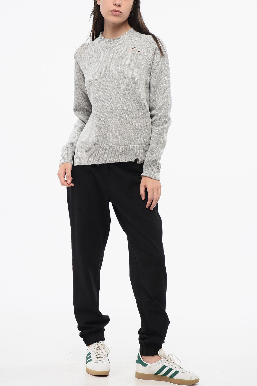 Maison Margiela og1mm0825 Distressed Effect Wool Sweater in Grey Size M / US 6-8 / IT 42-44 - 5 Thumbnail