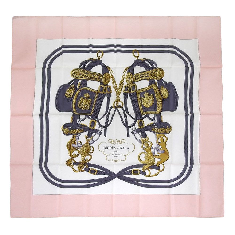Hermes Hermes Hermes Silk Scarf 90cm Pink Multicolor Canvas Scarf in Excellent Condition Size ONE SIZE - 1 Thumbnail