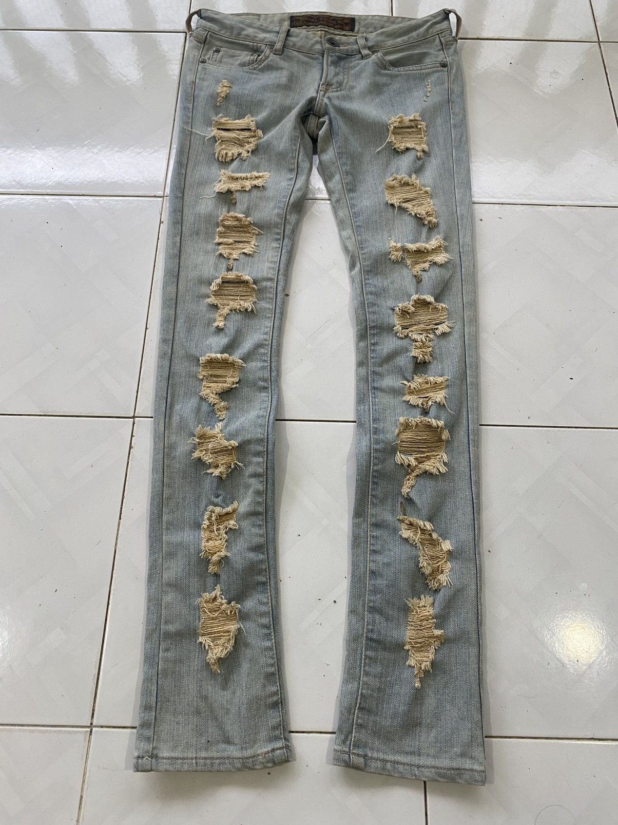 Designer × Japanese Brand × KMRii Vintage Goa Blue Washed Distressed Jeans Size 28" / US 6 / IT 42 - 1 Thumbnail