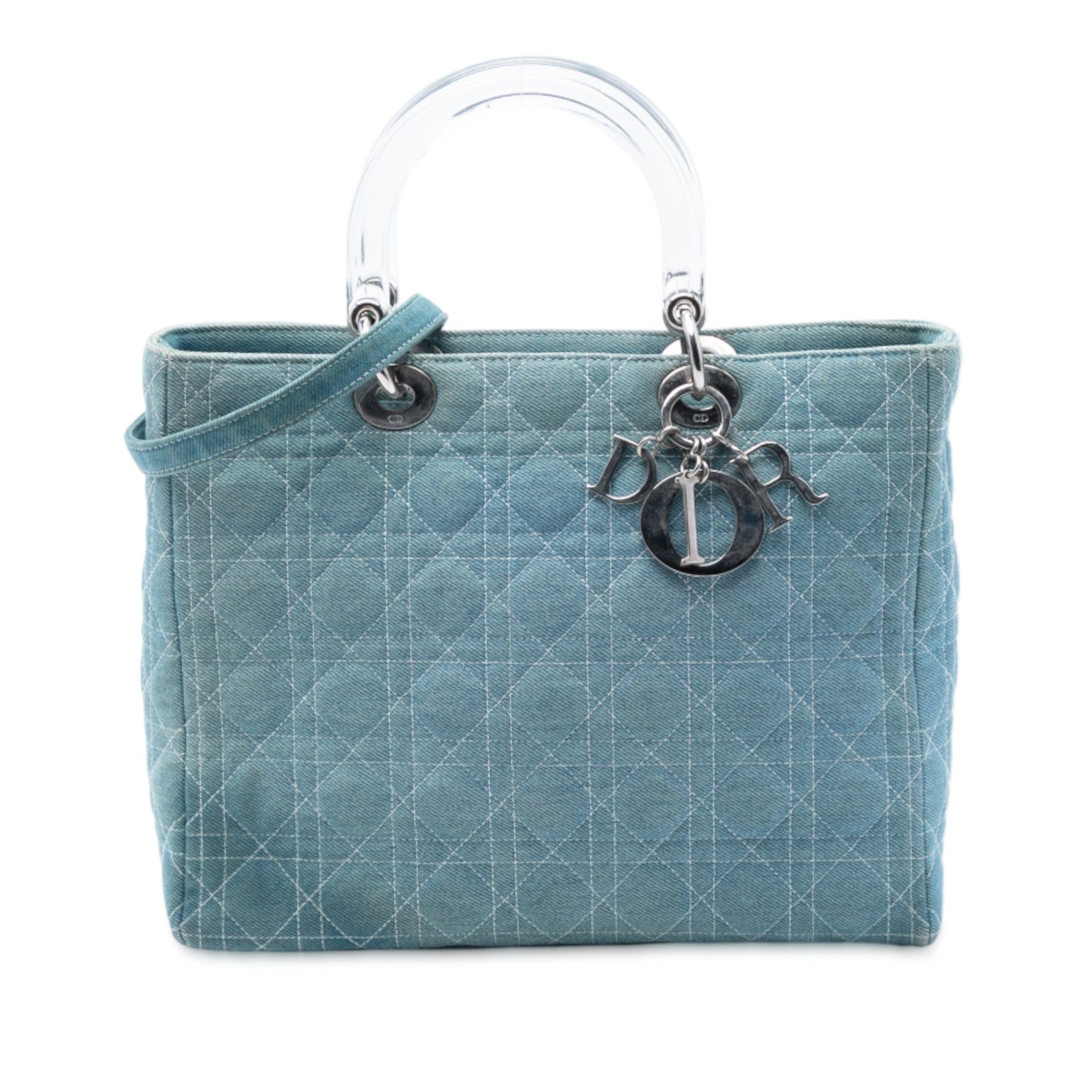 Dior Dior Large Denim Cannage Acrylic Handles Lady Dior Size ONE SIZE - 1 Thumbnail