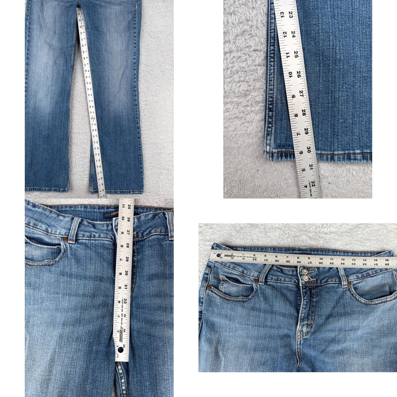 Levi's Levis Jeans Womens 12 Blue Denim 526 Slender Bootcut Mid Rise Cotton Blend 32x31 Size 34" / US 12 / IT 48 - 8 Thumbnail