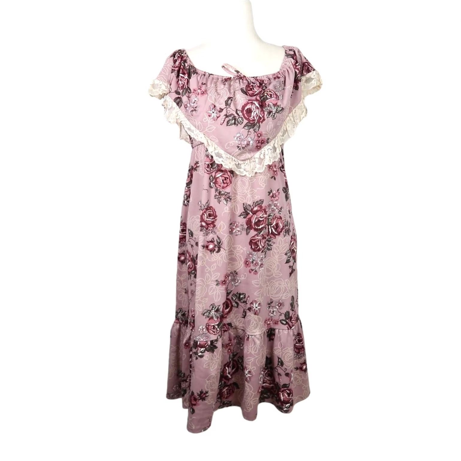 Vintage VINTAGE 70s mauve purple rose floral midi dress XS Size XS / US 0-2 / IT 36-38 - 2 Thumbnail