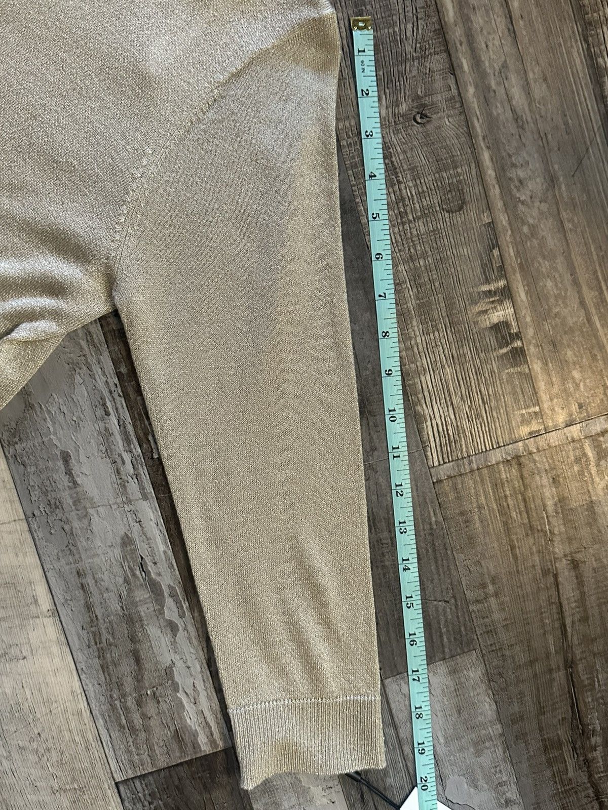 Calvin Klein NWT Calvin Klein Gold and Beige Metallic M Cardigan Size M / US 6-8 / IT 42-44 - 7 Thumbnail