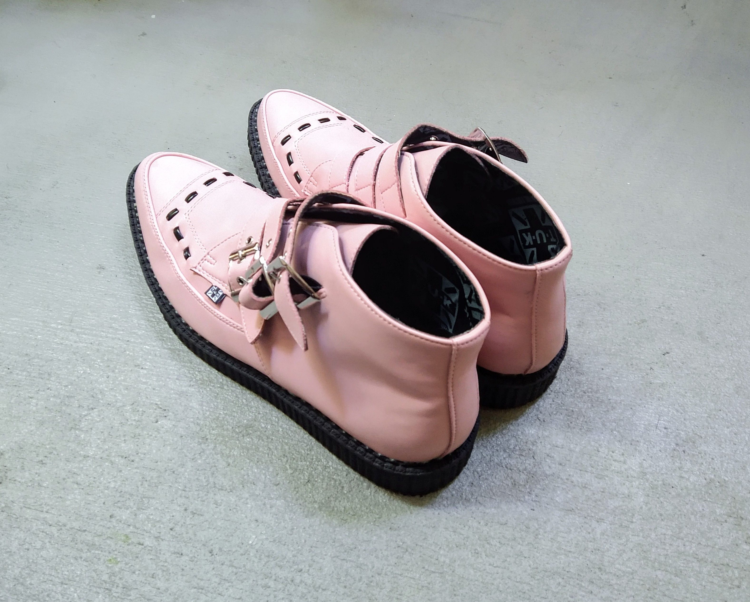 T.U.K. Footwear T.U.K. Creepers Pink Size 9 Buckle Platform Punk Black Size US 9 / EU 42 - 8 Thumbnail