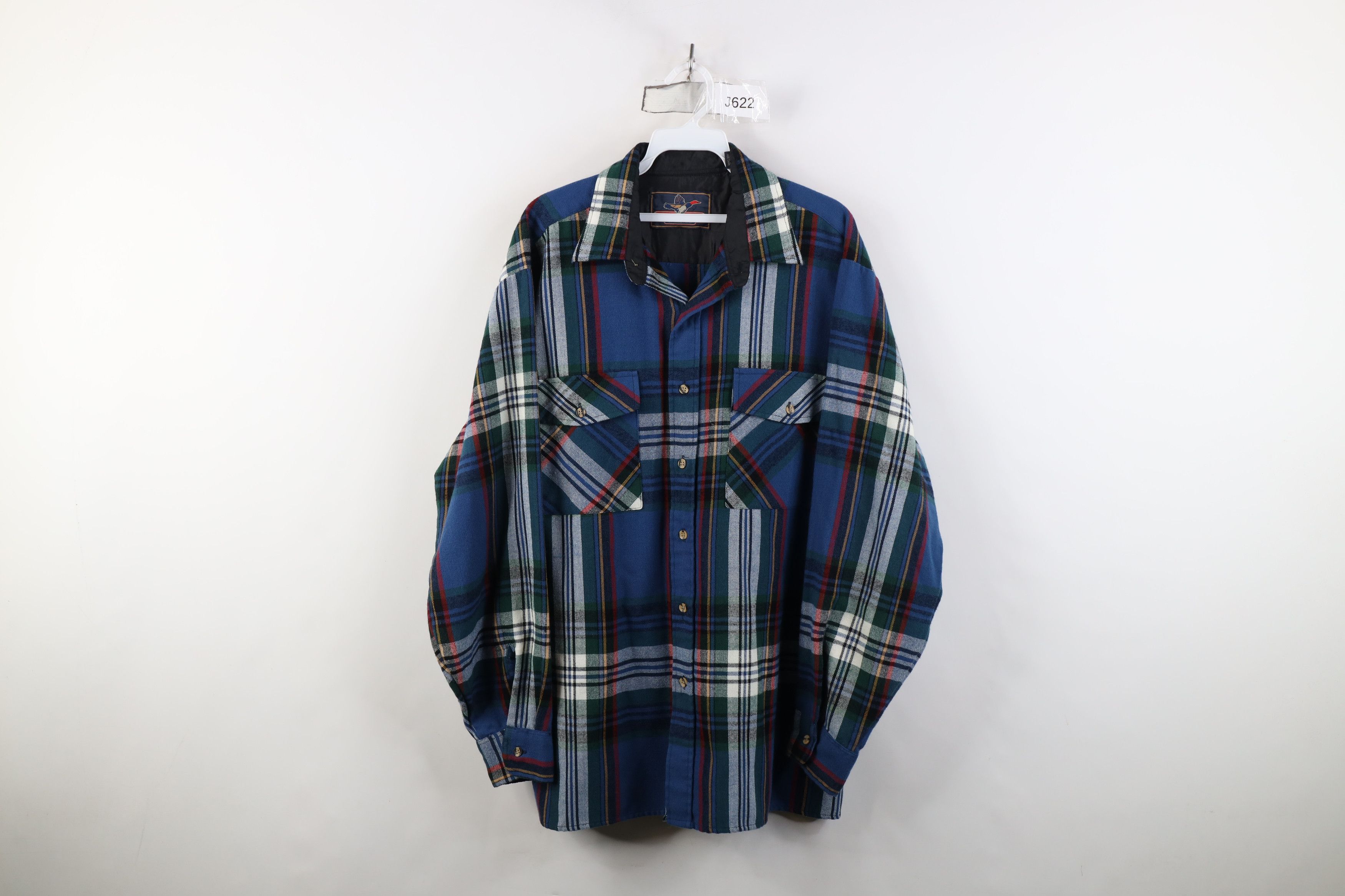 Vintage Vintage 80s 90s Streetwear Plaid Knit Collared Button Shirt Size US L / EU 52-54 / 3 - 1 Thumbnail