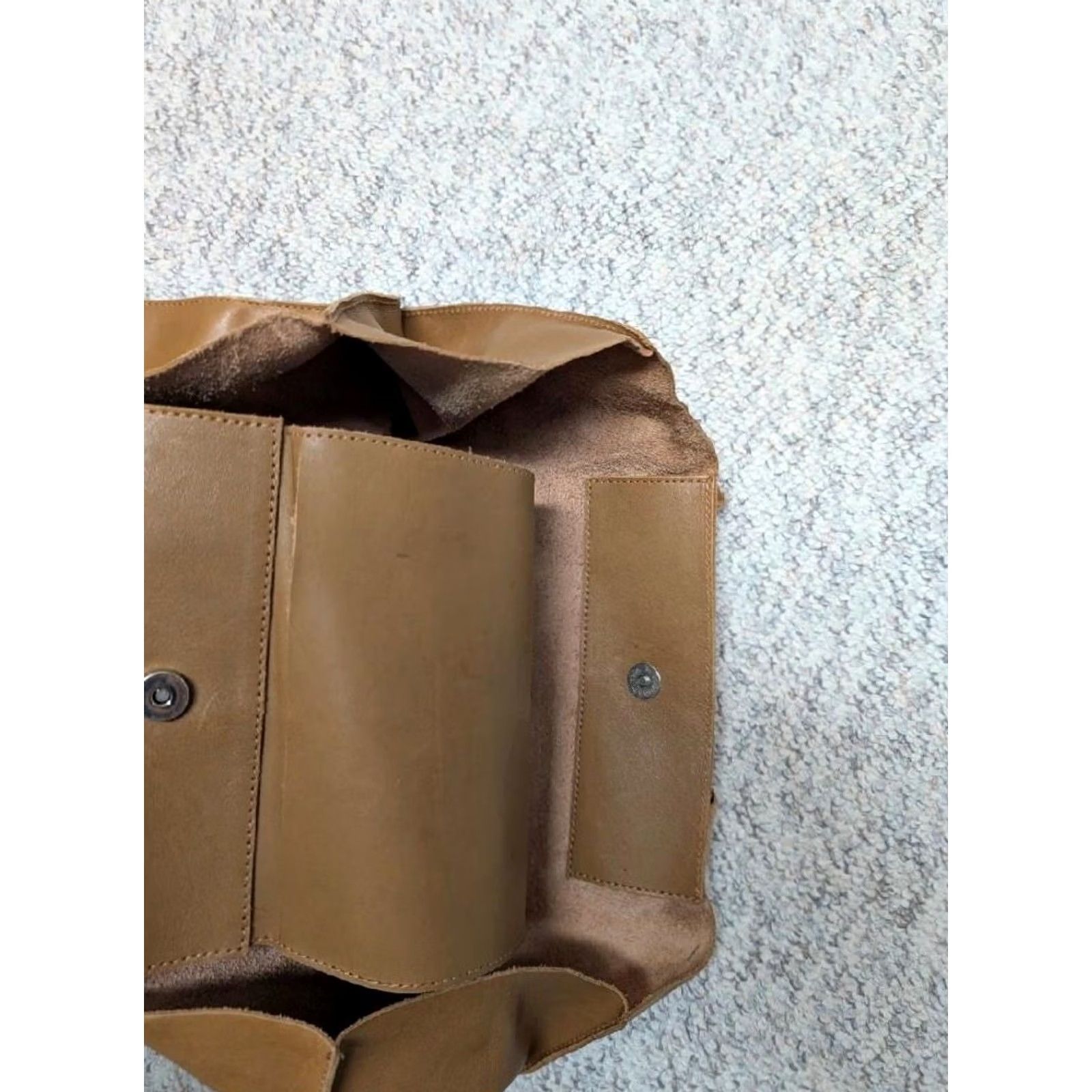 Vintage VINTAGE handcrafted leather bag INHOTIM art museum BRAZIL brown tote Unisex Adults 16x5x15.5 leather bag 90s concert theme Mens Womens Size ONE SIZE - 6 Thumbnail