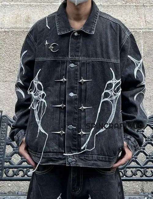 VIBE y2k Graphic Denim Jacket Size US M / EU 48-50 / 2 - 1 Thumbnail