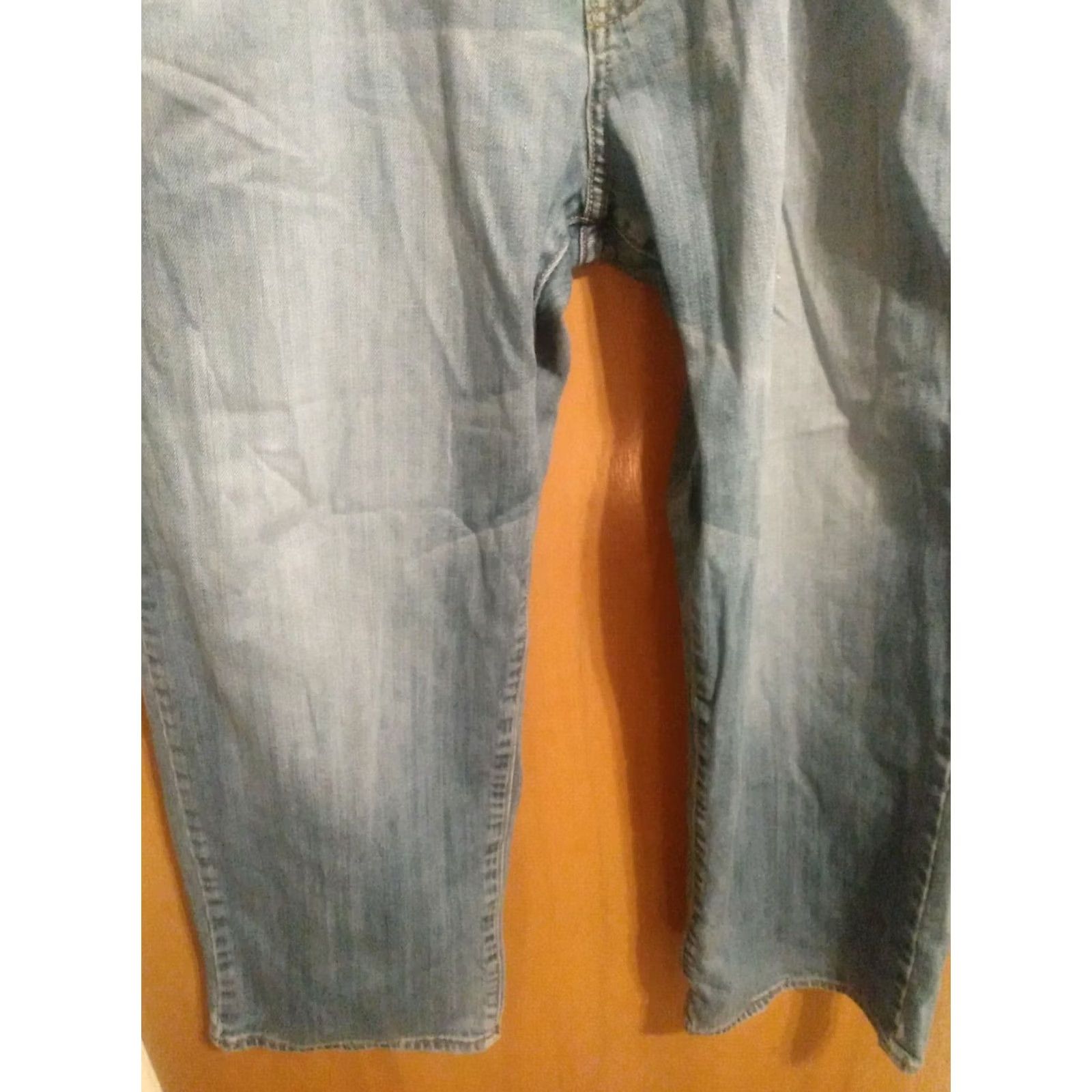 Lucky Brand Lucky Brand Jeans 38" X 27" Blue Cotton Denim Straight Leg 5-Pocket Design Regular Mens XS? (adjusted) Size US 38 / EU 54 - 3 Thumbnail
