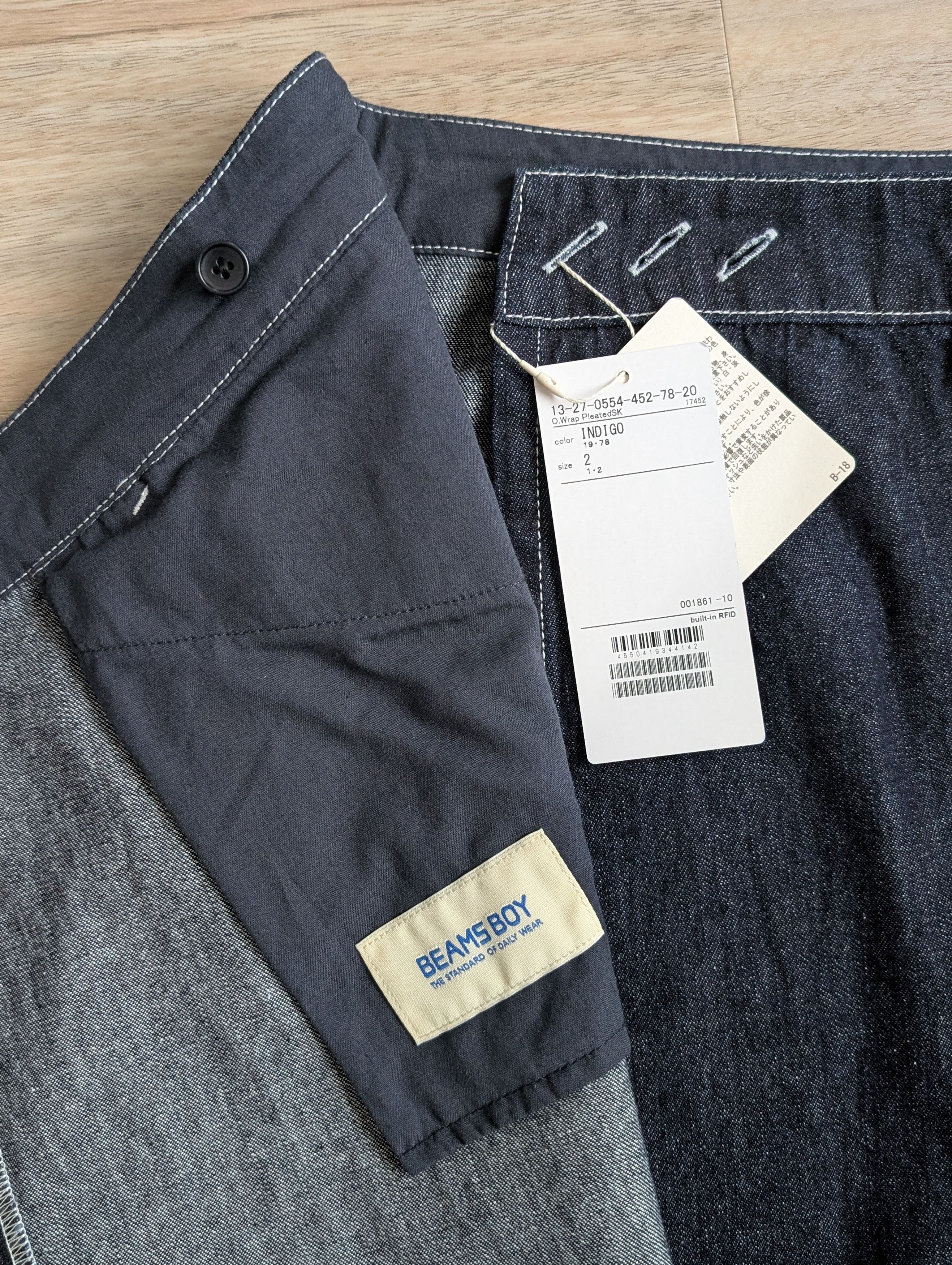 Other BEAMS BOY Wrap Pleated Skirt Indigo - New With Tags Size 27" / US 4 / IT 40 - 4 Thumbnail