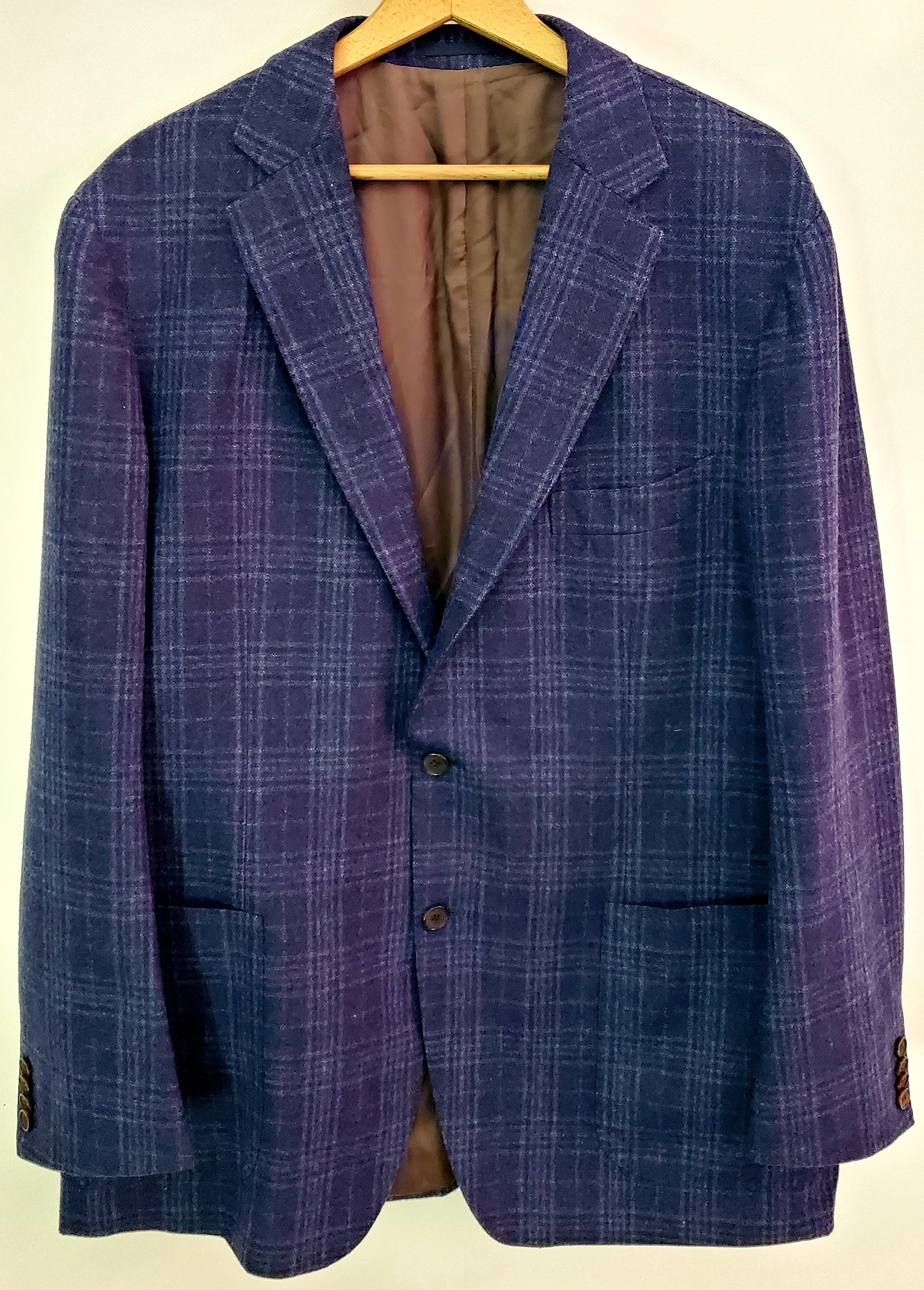 Suitsupply SUITSUPPLY x E. THOMAS Wool & Cashmere Checked Havana Blazer Size 48L - 1 Thumbnail