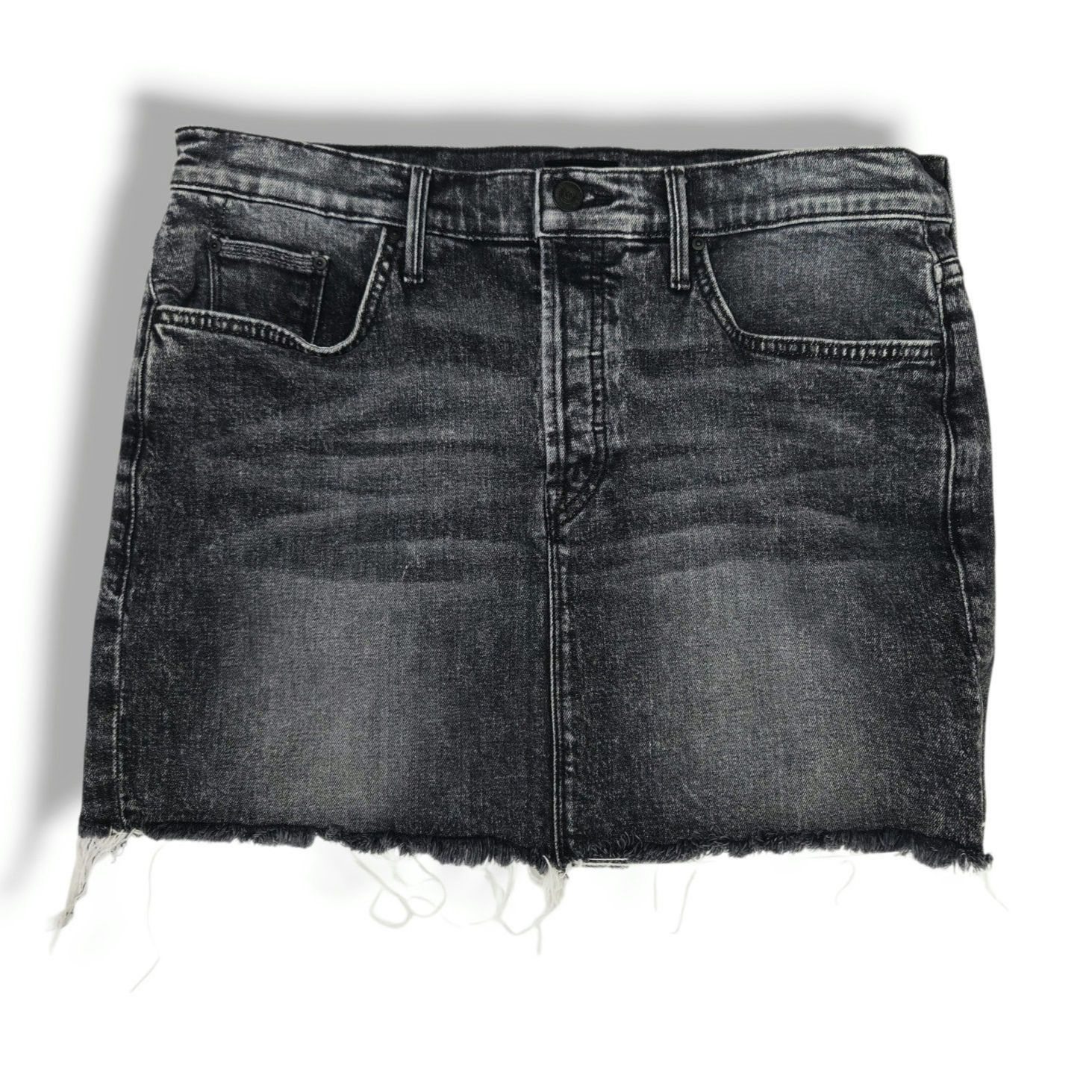 MOTHER Mother The Vagabond Mini Fray Denim Skirt Button Fly 30 Size 30" / US 8 / IT 44 - 2 Thumbnail