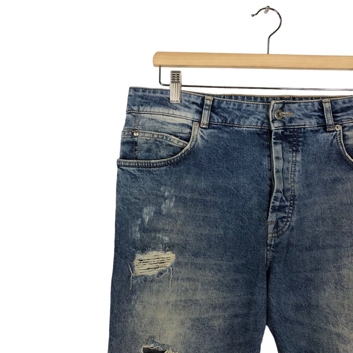 Japanese Brand 🔥Skinny Cutting Distressed Denim Jeans Zara Size US 36 / EU 52 - 6 Thumbnail