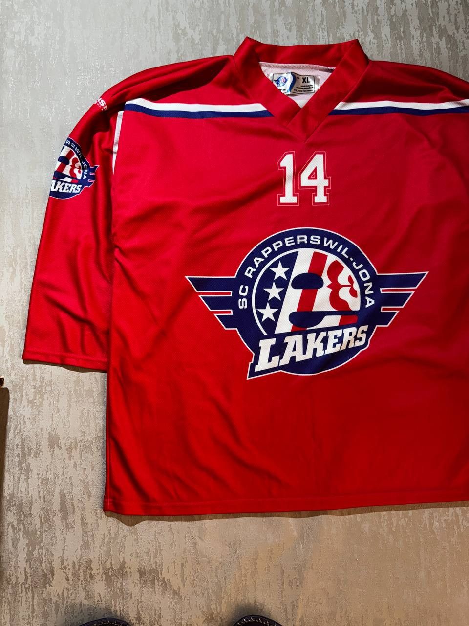 NHL SIGNED Rapperswil Lakers #14 SALAMIN Heim Hockey jersey XL Size US XL / EU 56 / 4 - 2 Thumbnail