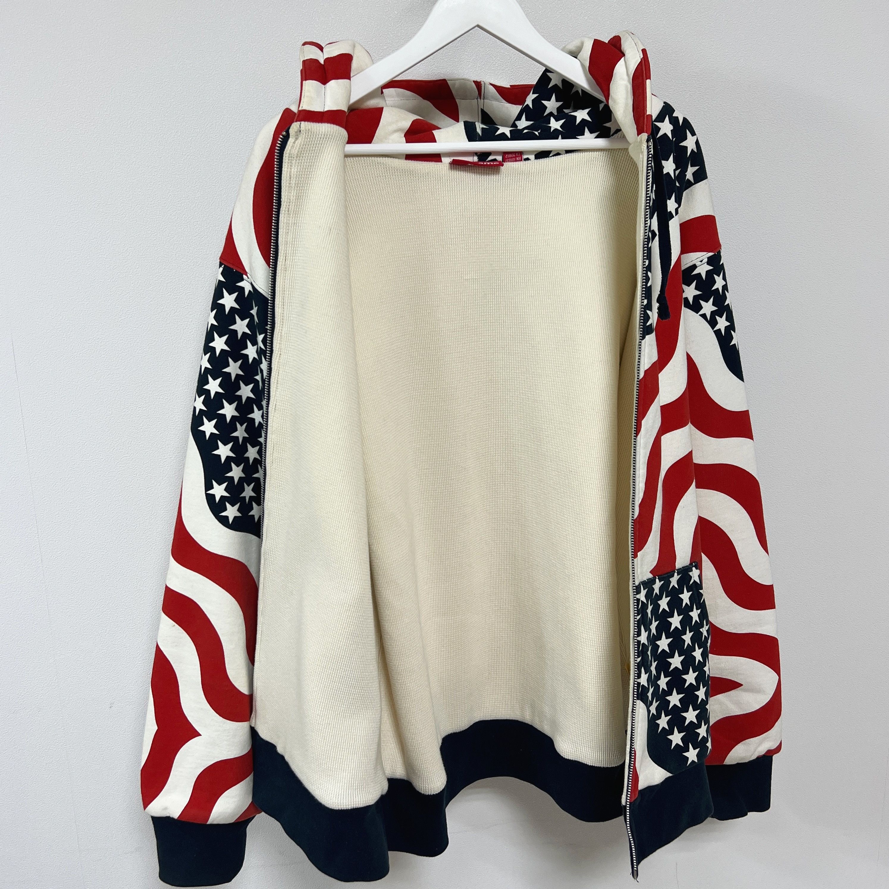 Supreme Supreme 14FW USA 3M Reflective Logo Thermal Zip Up Hoodie Size US XL / EU 56 / 4 - 6 Thumbnail