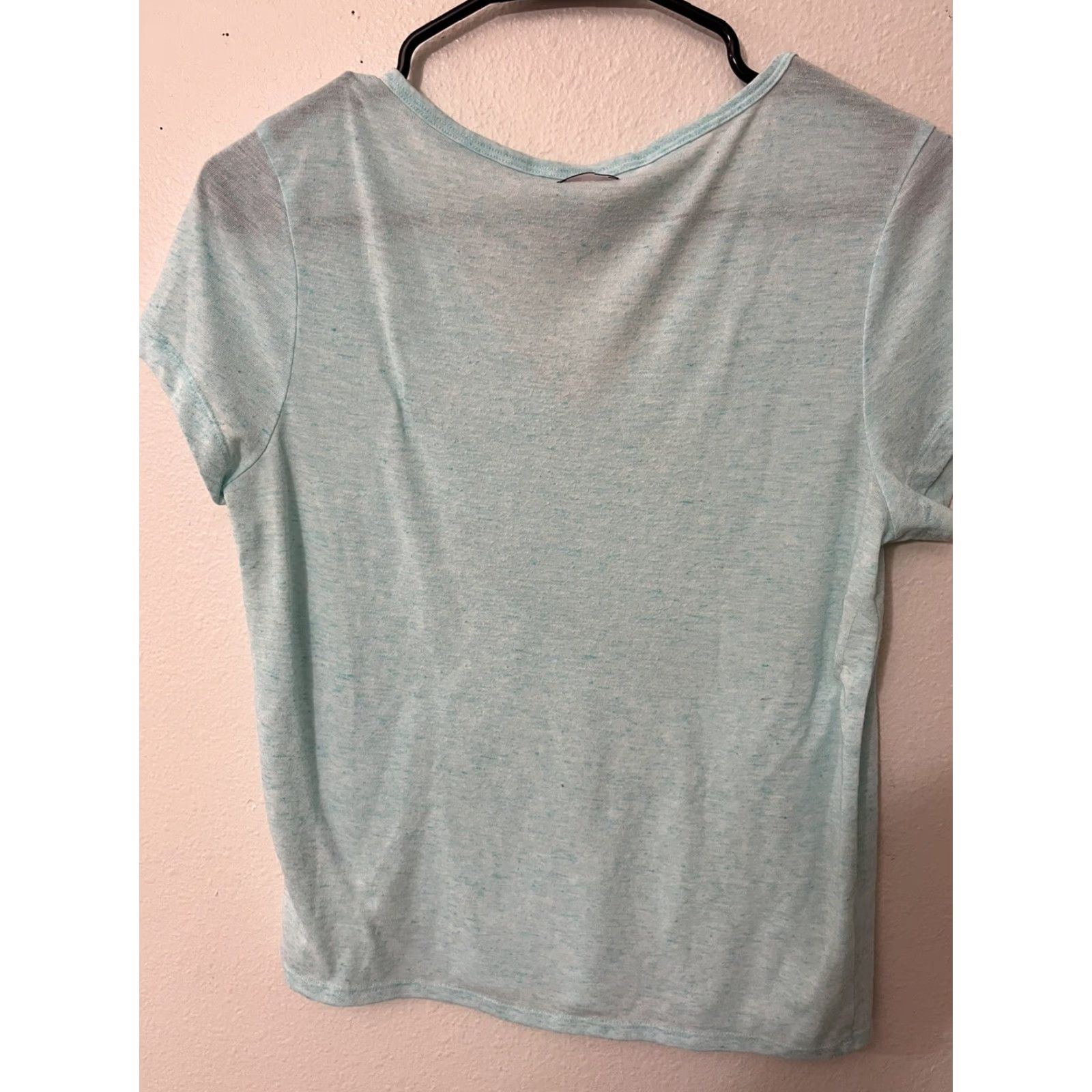 Victoria's Secret VINTAGE Victoria's Secret Angel Light Blue Tee Shirts XS Short Sleeve V-Neck 100% Cotton Slim Fit Womens Size XS / US 0-2 / IT 36-38 - 2 Thumbnail