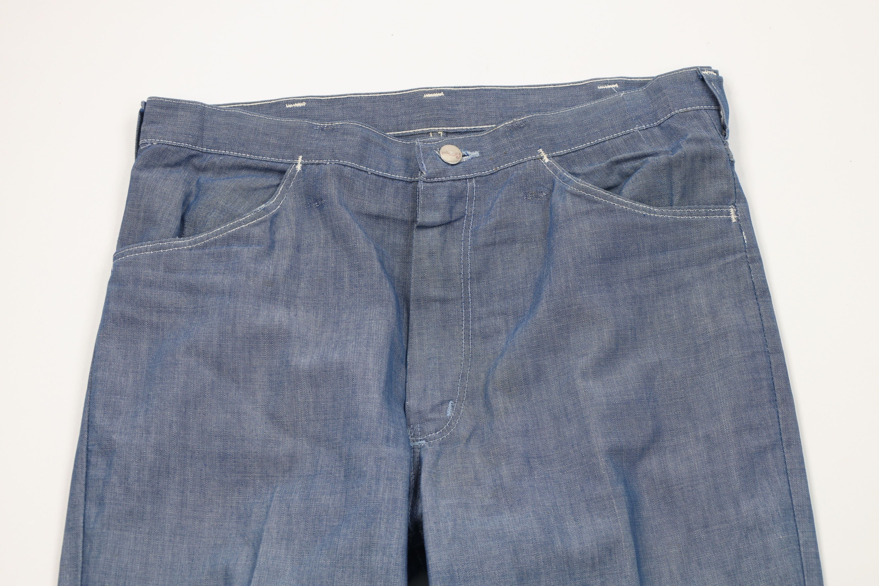 Vintage Vintage 60s Streetwear Chambray Flared Wide Leg Jeans USA Size US 34 / EU 50 - 2 Thumbnail