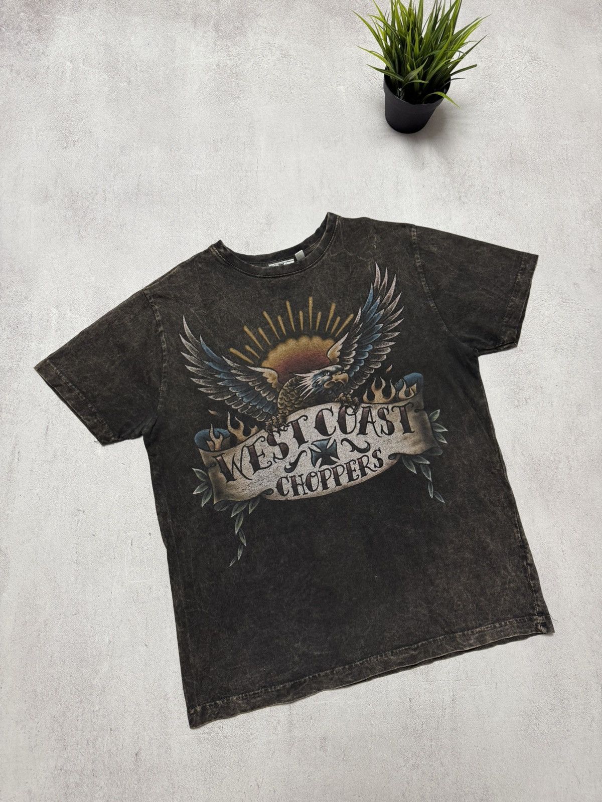Vintage × West Coast Choppers Vintage West Coast Choppers T Shirt Tee Faded Baggy Big Logo Size US M / EU 48-50 / 2 - 1 Thumbnail