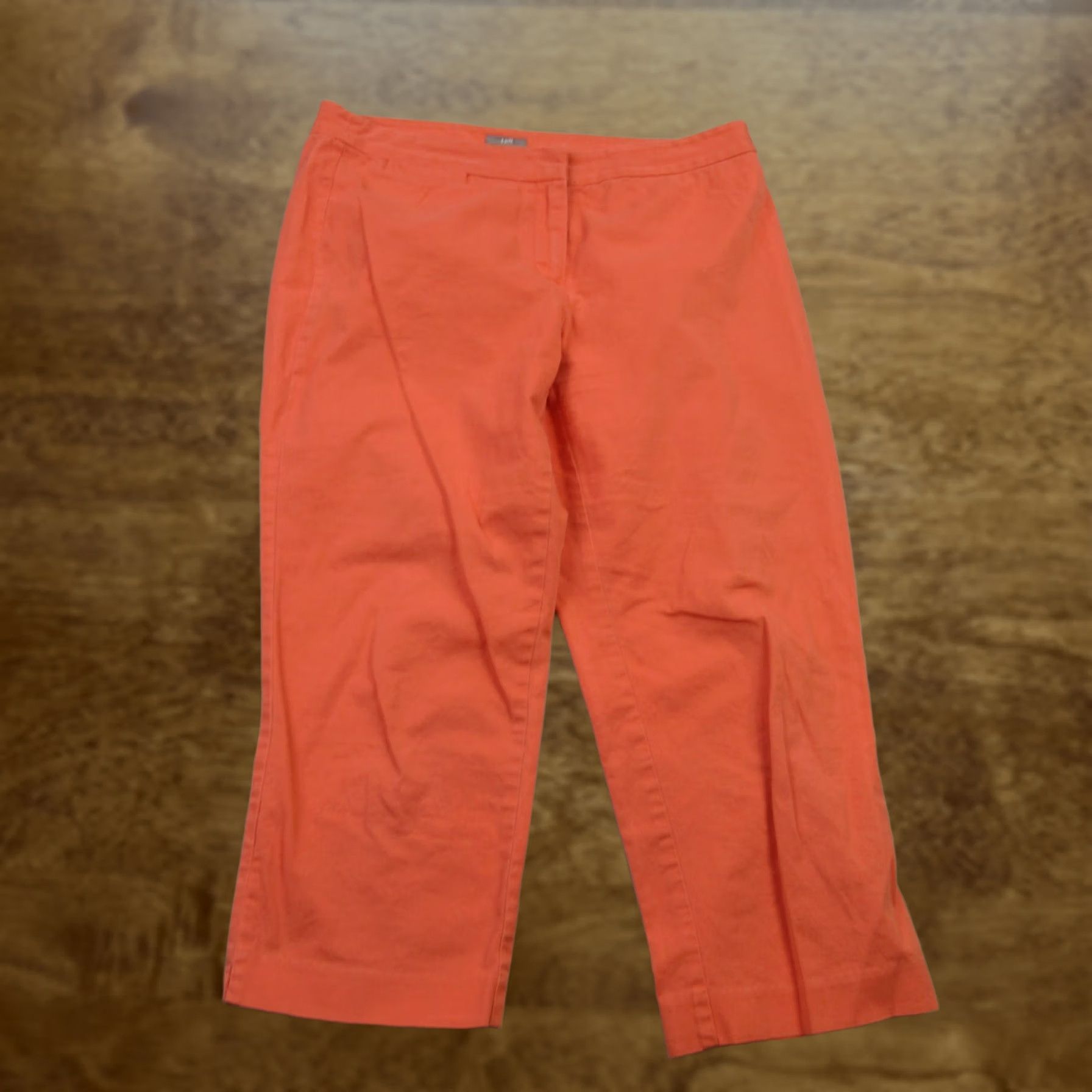 J. Jill J Jill Pants Capri Women 10 Orange Straight Stretch Lightweight Casual Pockets Size 32" / US 10 / IT 46 - 1 Thumbnail
