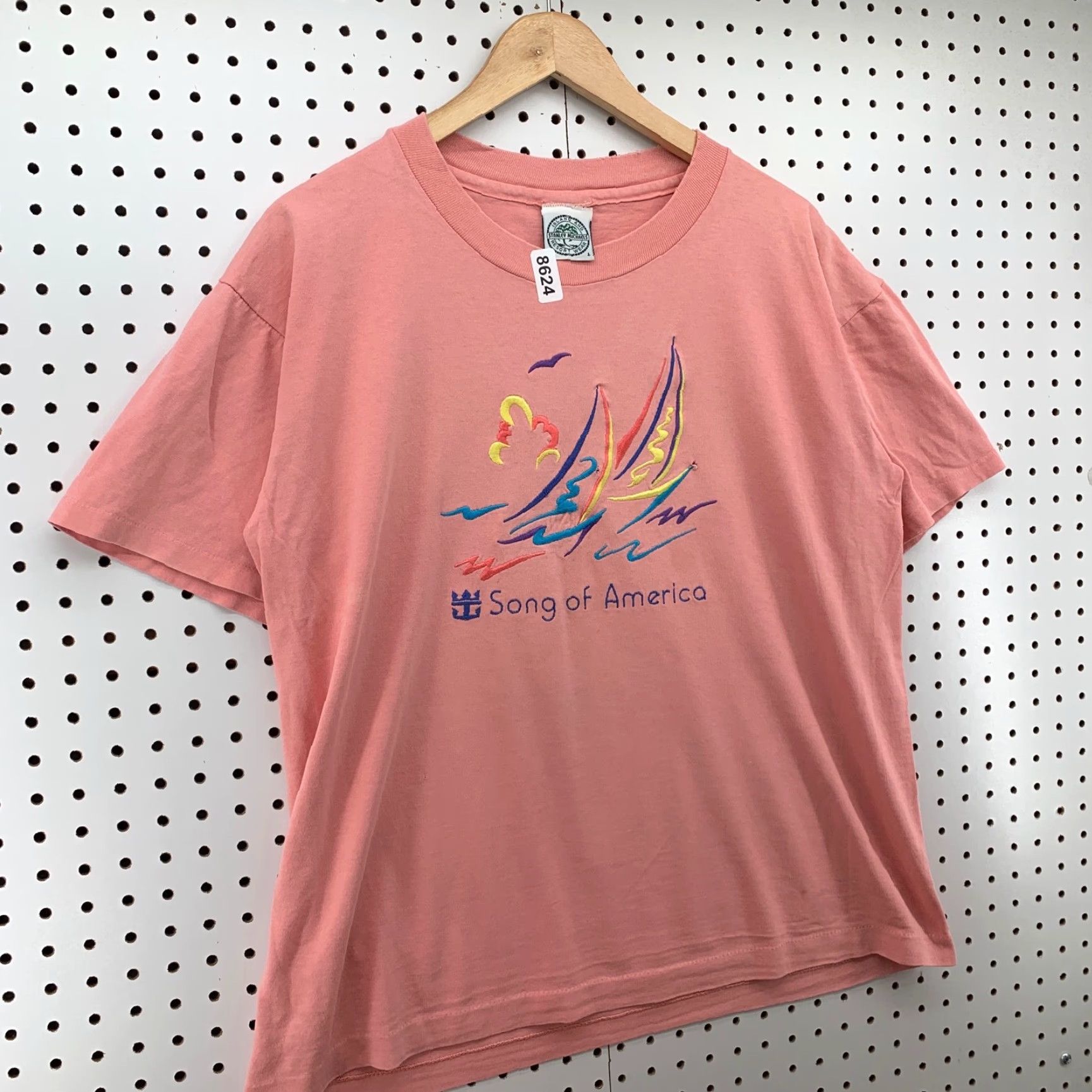Vintage VINTAGE Song of America Cruise Shirt Mens Medium Pink USA 80s Graphic Tee M Pink 80s Aloha Mens Size US M / EU 48-50 / 2 - 3 Thumbnail