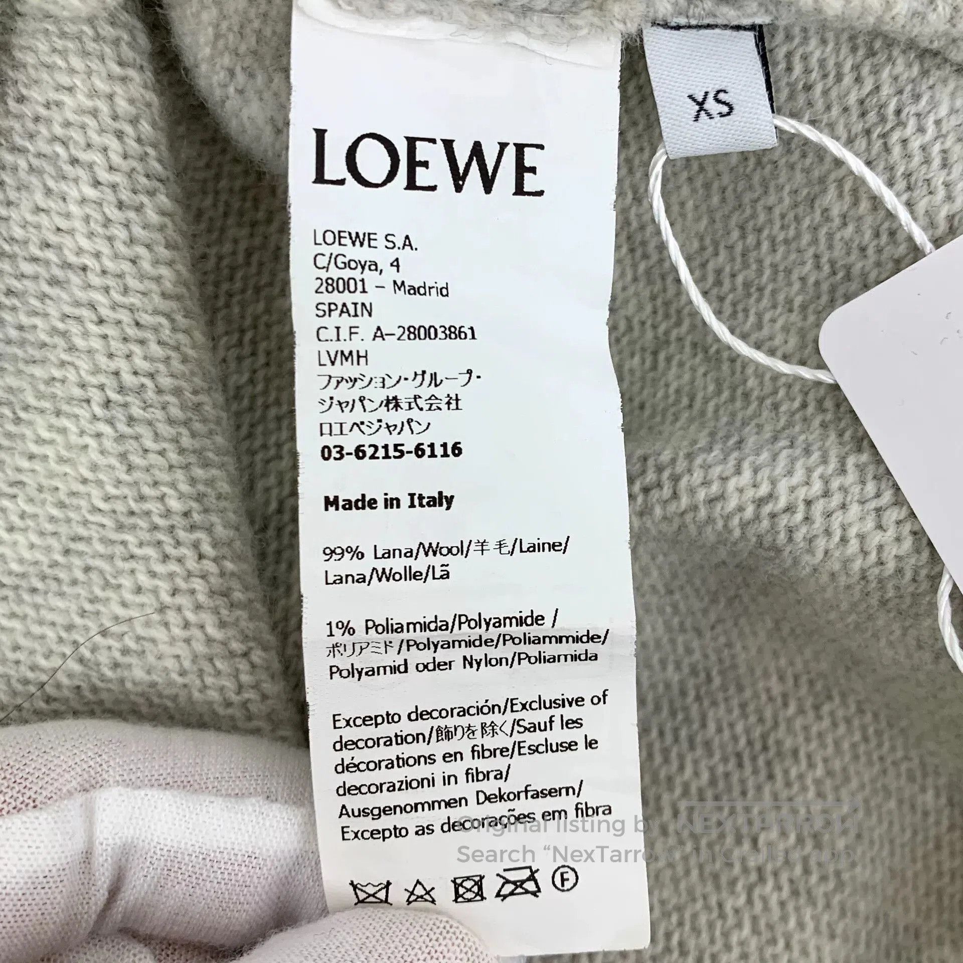 Loewe gray logo embroidered wool knit sweater. Size US XS / EU 42 / 0 - 6 Thumbnail