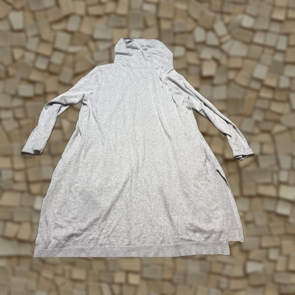 Vintage Peyton Promise Sweater Cardigan Hooded, Women's Plus 1X, Gray, Long Open Knit, Open, Regular, Casual, Fall Winter Spring Summer, 1X, Women Size XL / US 12-14 / IT 48-50 - 1 Thumbnail