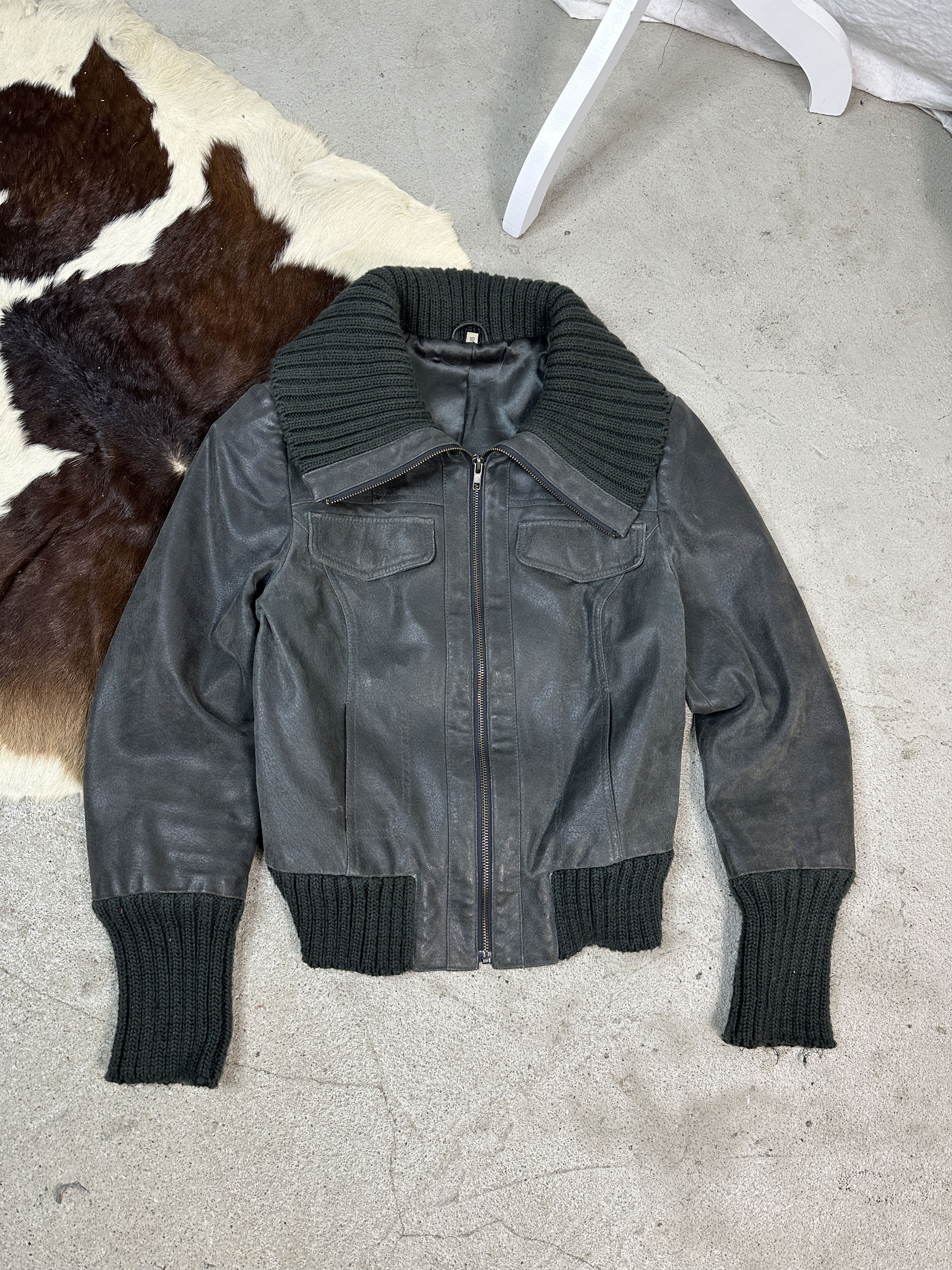 Vintage Vintage Big Collar Leather Jacket Size M / US 6-8 / IT 42-44 - 1 Thumbnail