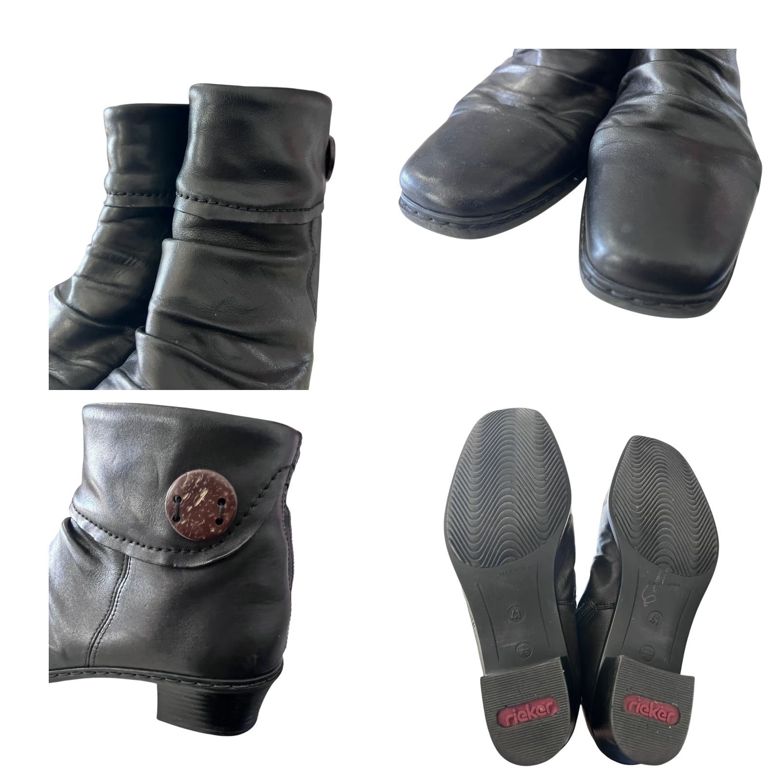 Rieker Rieker Kendra Slouchy Ankle Boot Black Leather Women's EU 41 US 10 Size US 10 / IT 40 - 8 Thumbnail