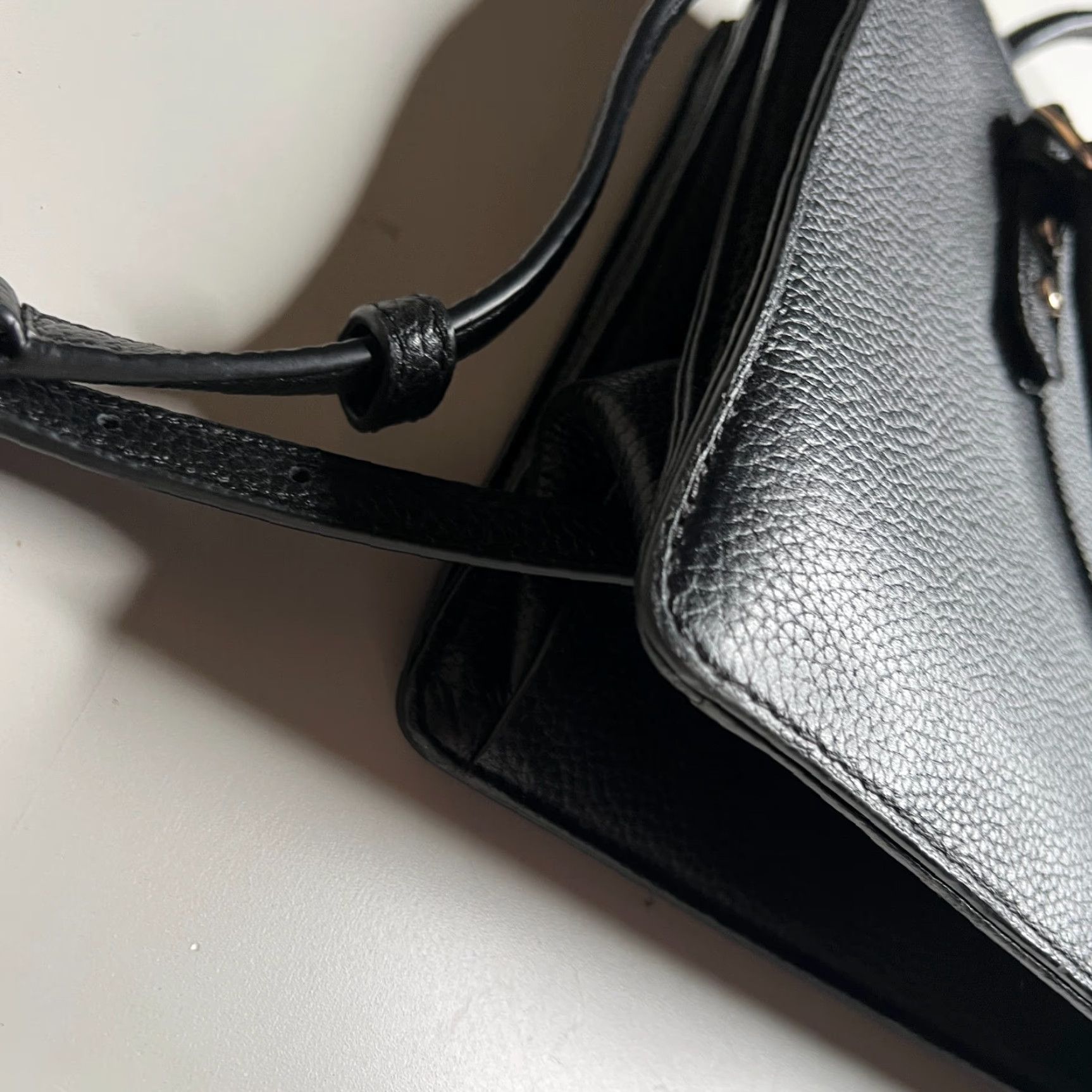 Vintage kate spade new york Black Pebbled Leather Satchel Crossbody Bag Purse Handbag Size ONE SIZE - 4 Thumbnail