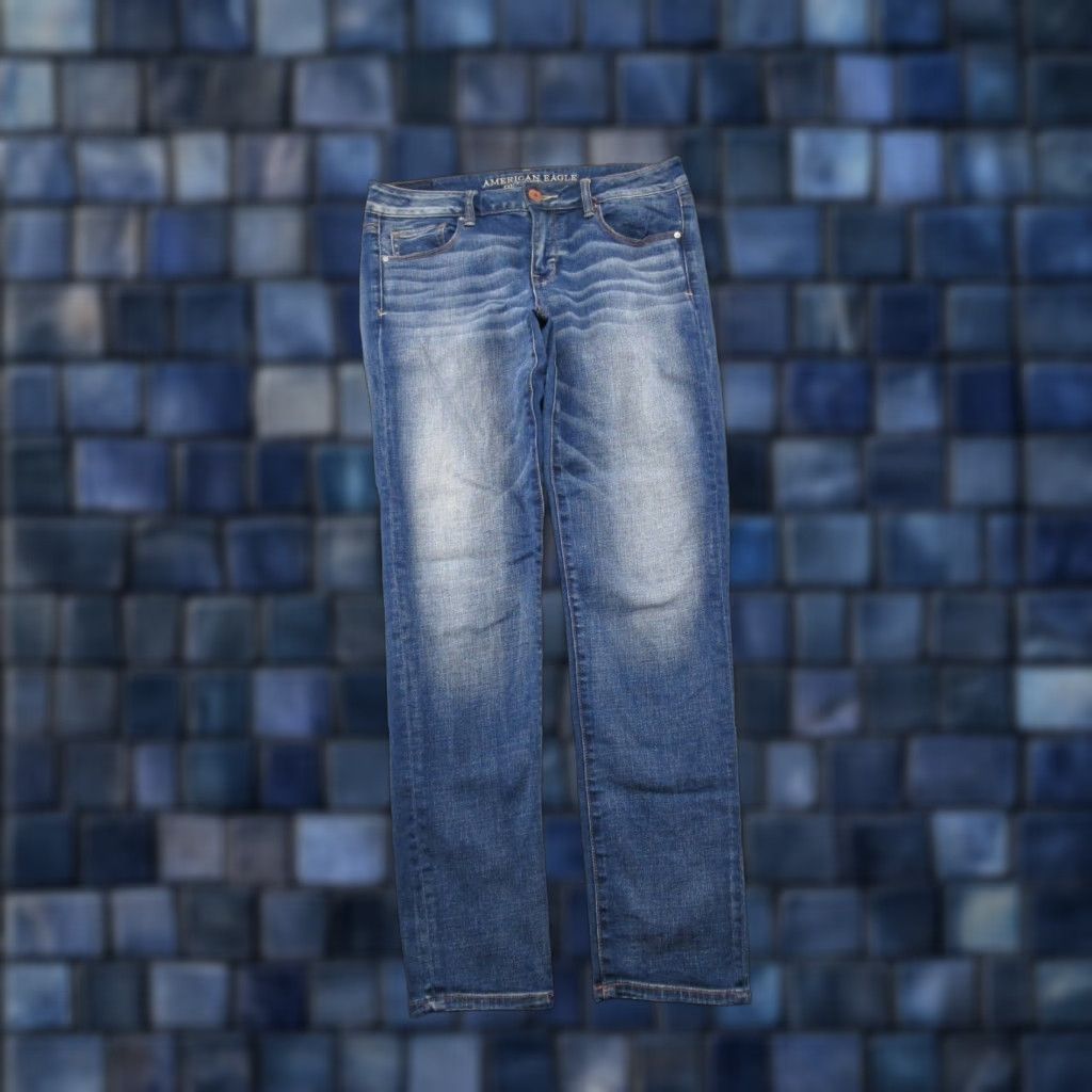 American Eagle Outfitters American Eagle Jeans Womens High Rise Super Stretch Jegging Size 8 Dark Size 30" / US 8 / IT 44 - 1 Thumbnail